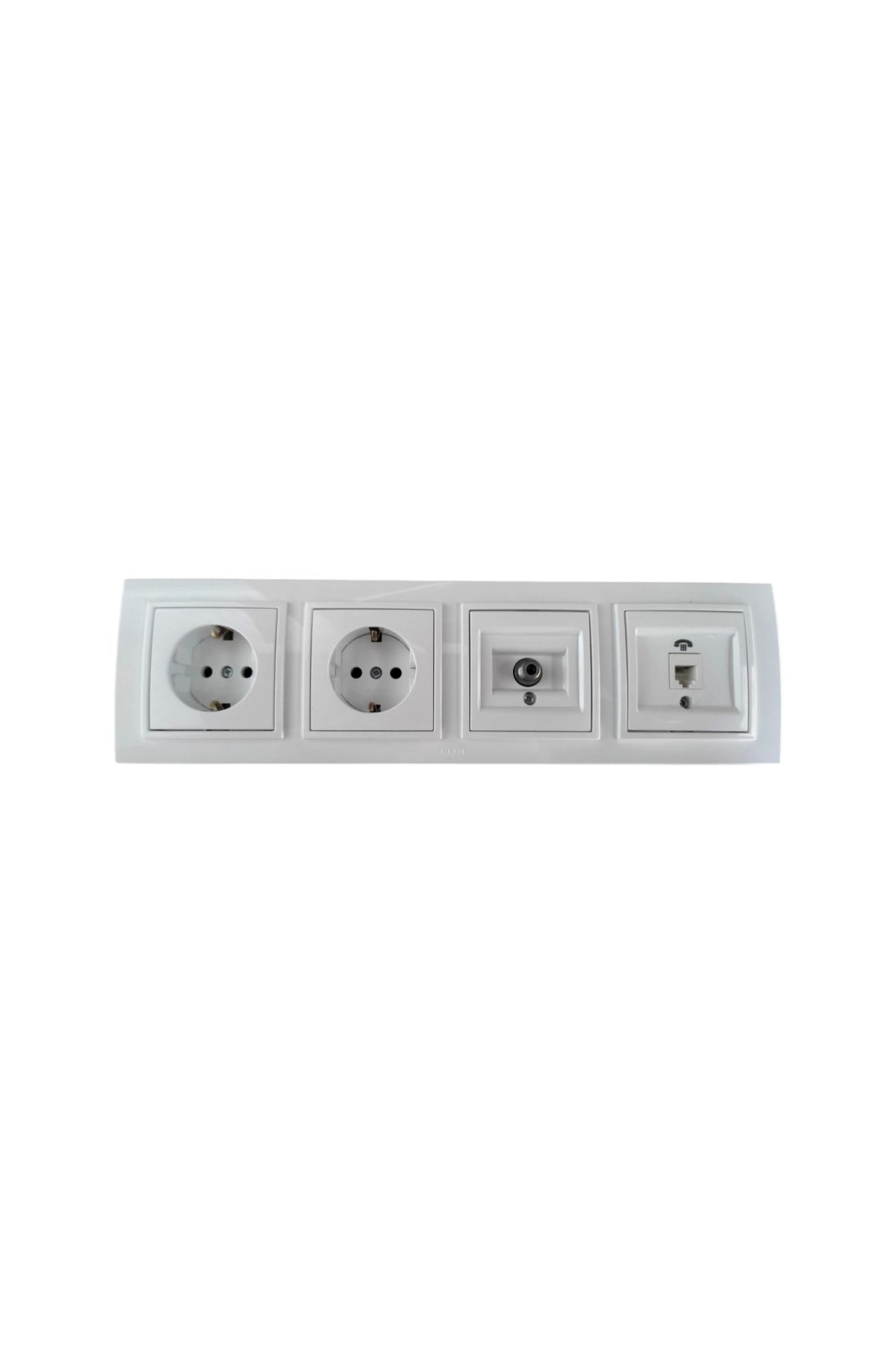 ELBİ-Elbi Zena White Quadruple Set Grounded Socket + Grounded Socket + Satellite TV Socket + Numeris Cat3 Rj11 1
