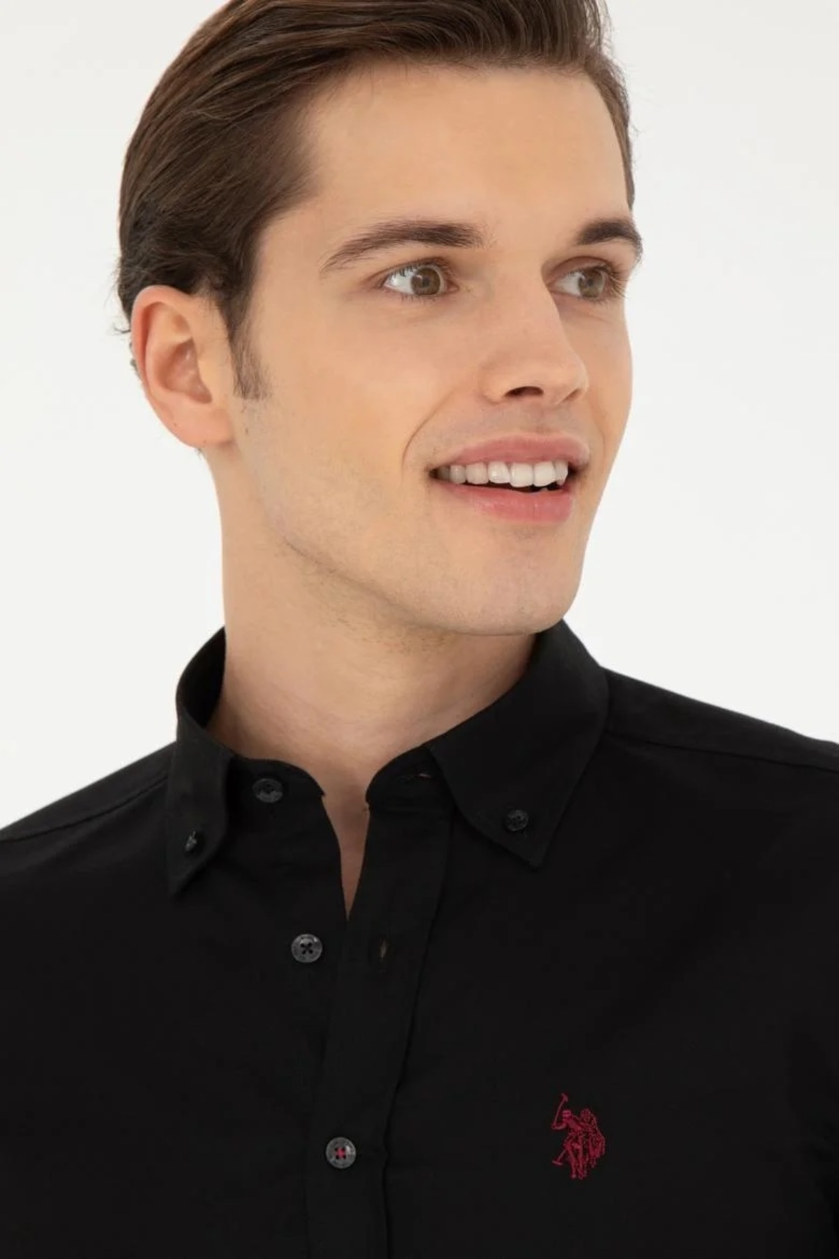 پیراهن مردانه مشکی یو اس پولو | 50256697-VR046 اورجینال - تصویر 2