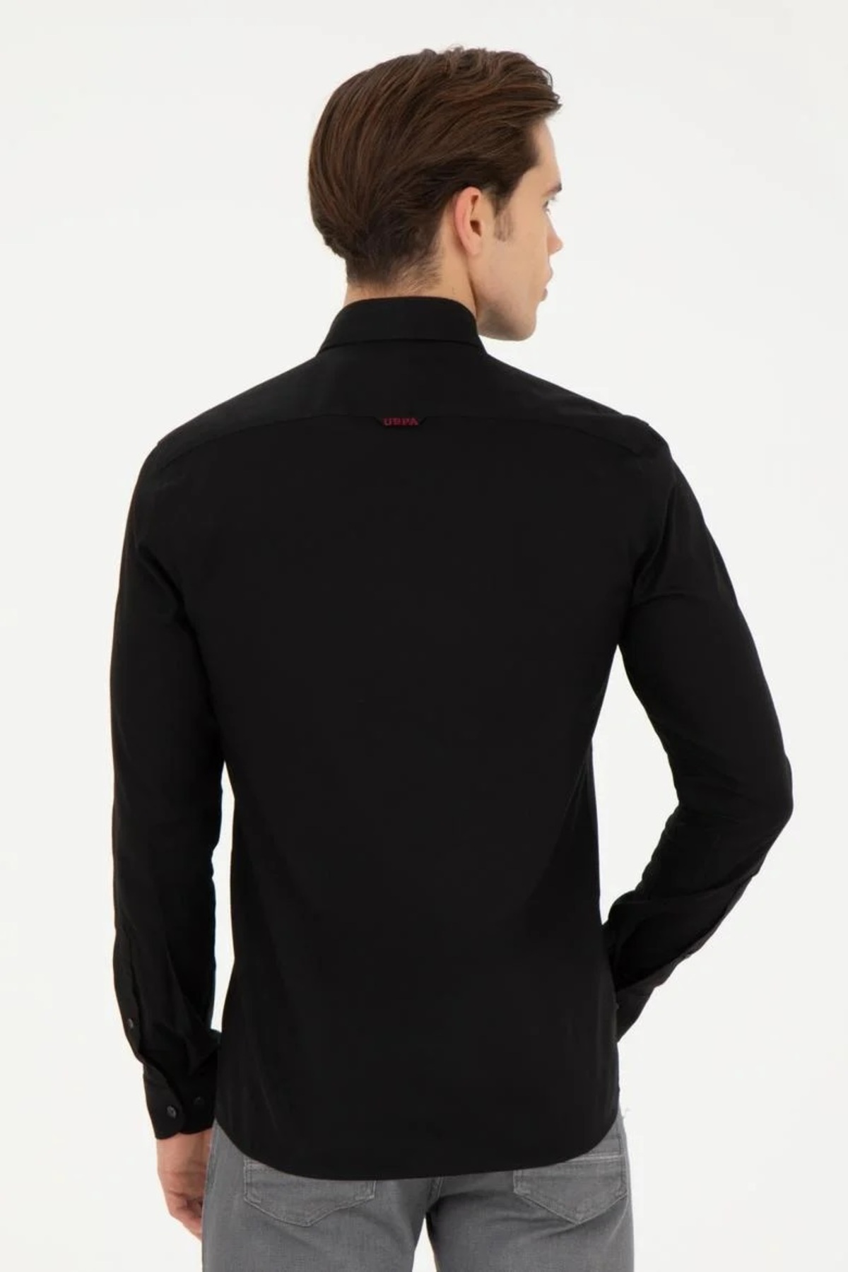 پیراهن مردانه مشکی یو اس پولو | 50256697-VR046 اورجینال - تصویر 4