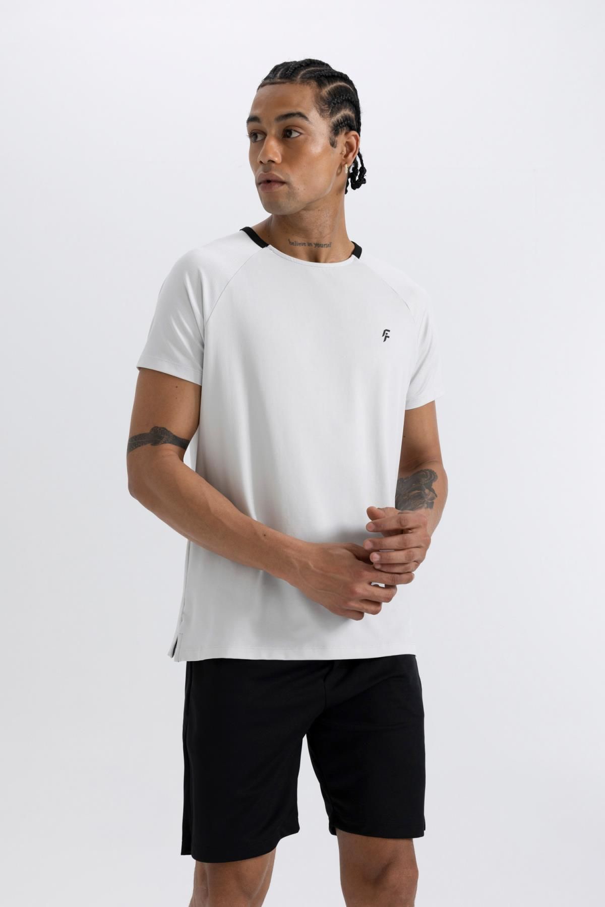 تیشرت پارچه ای سنگین DeFactoFit Standard Fit Crew Neck Athlete