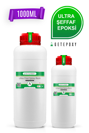 Getshopmini Epoxy Ultra Şeffaf Reçine Epoksi İnce Döküm 1000ml