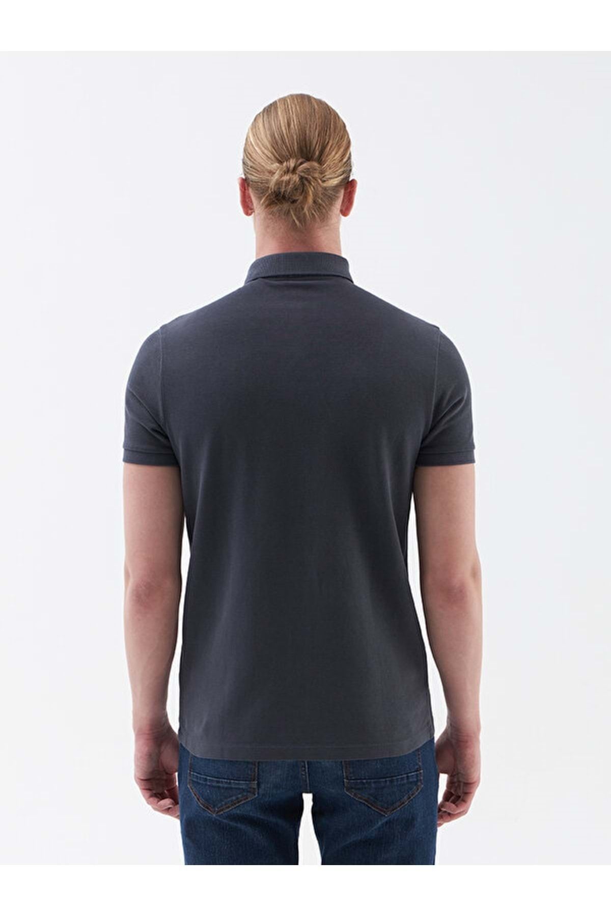 تی شرت آبی مردانه 2026827 به طور منظم متناسب با چوگان K.Kol t shirt نیلی M ST06308 INDIGO Loft