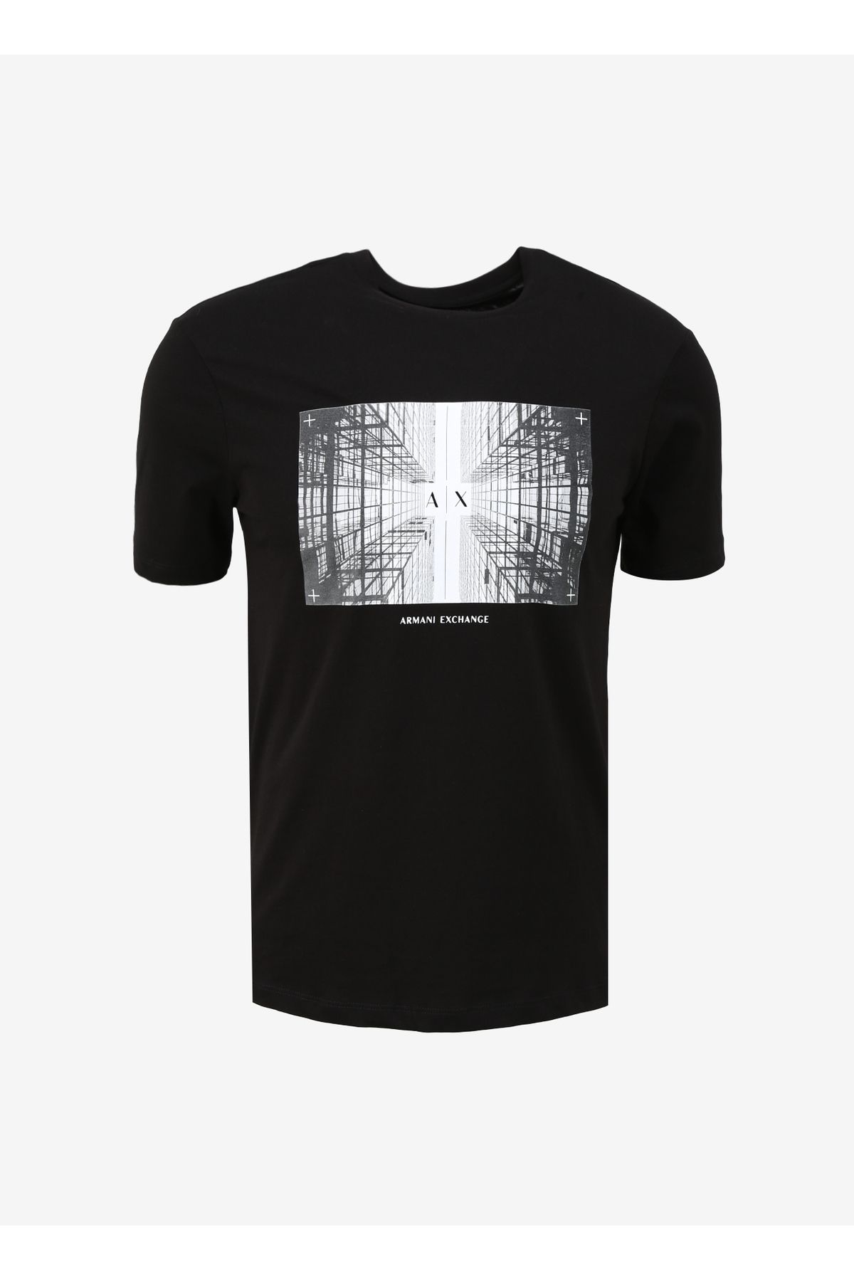 تی شرت مشکی مردانه سیاه و سفید با دوچرخه سواری 3DZTHV ZJBYZ 1200 Armani Exchange