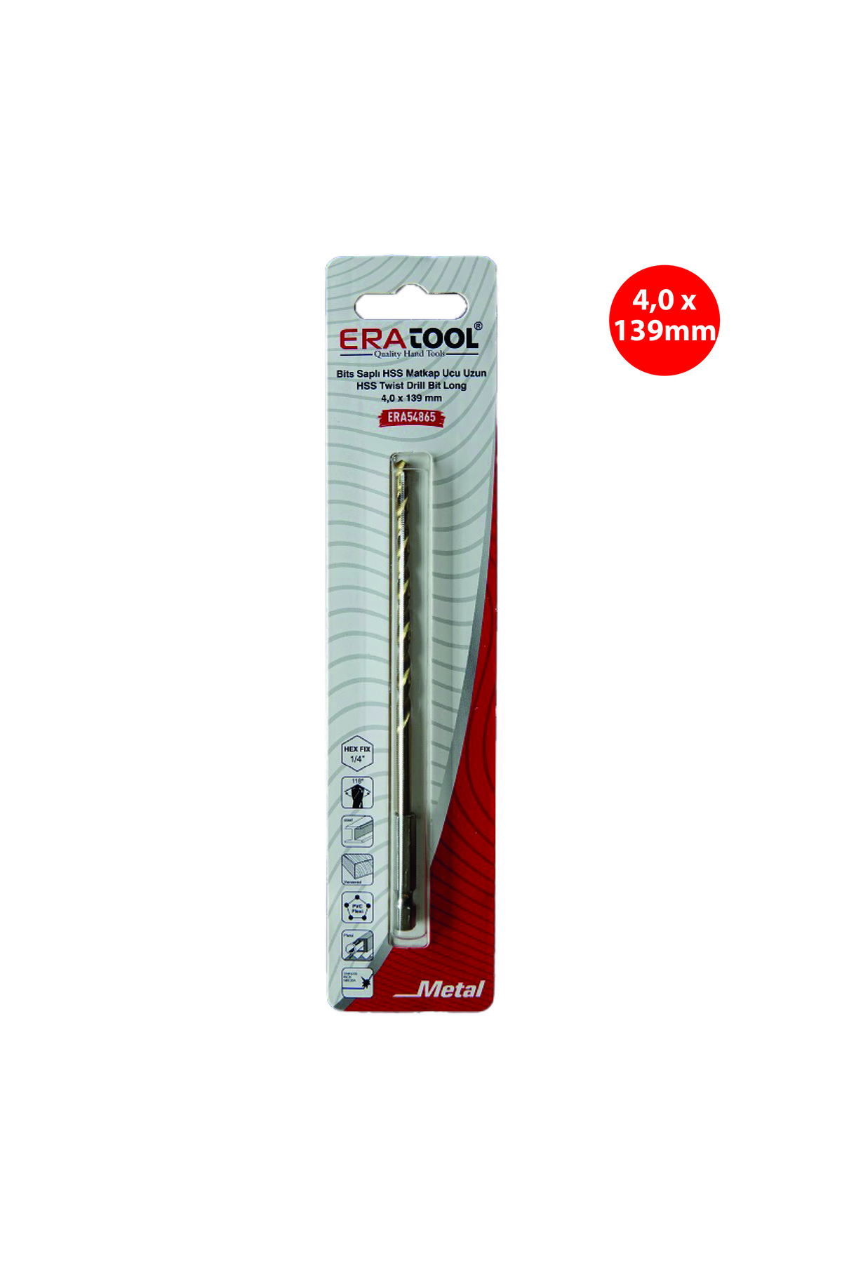 Eratool BİTS SAPLI HSS MATKAP UCU UZUN 4,0*139 ERA54865 ERATOOL