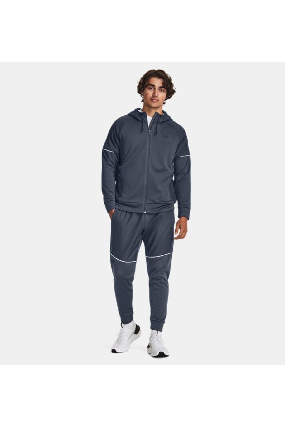 سویشرت ورزشی آبی مردانه طوفان زره پوش آرمور با اندازه کامل Zipper Hooded 1373781 044 Under Armour