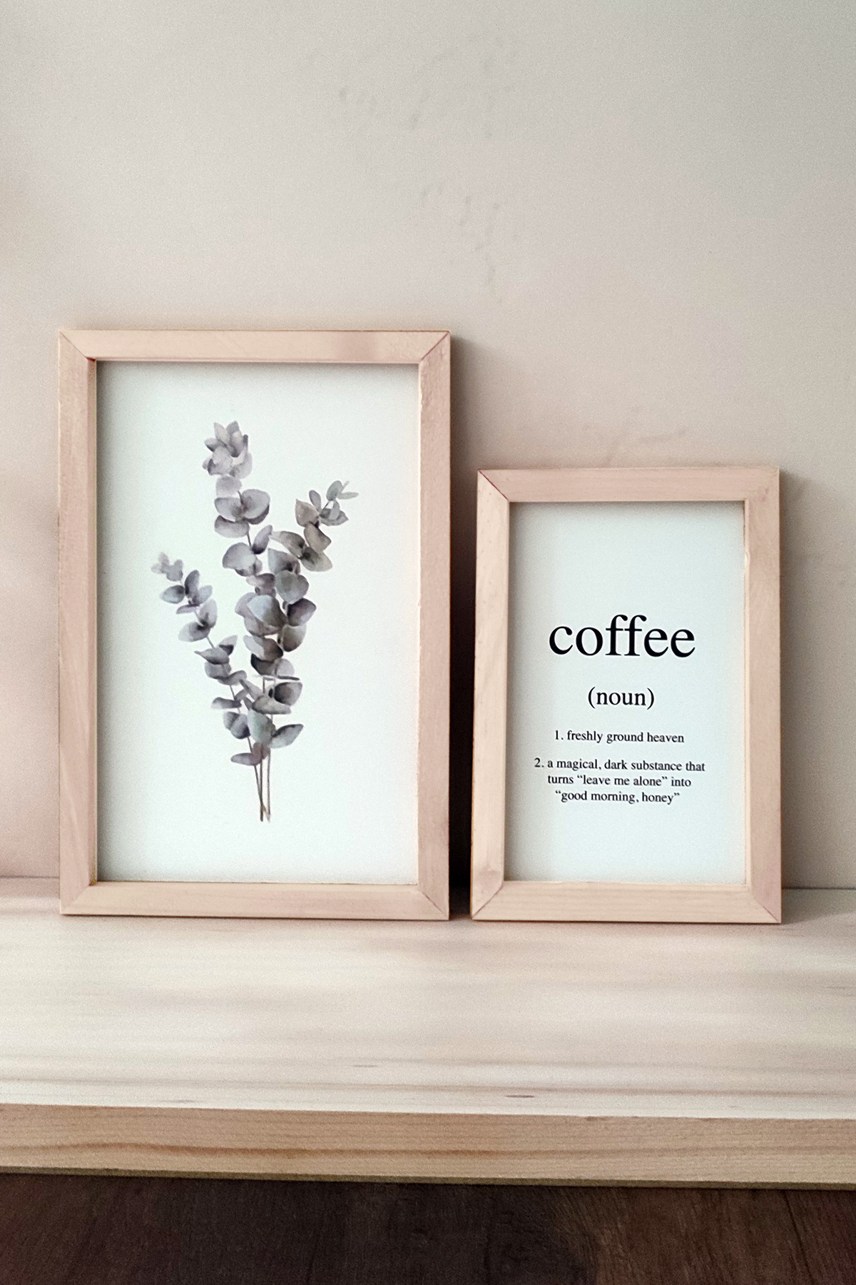 Eucalyptus Coffee Table Set with Wooden Frame
