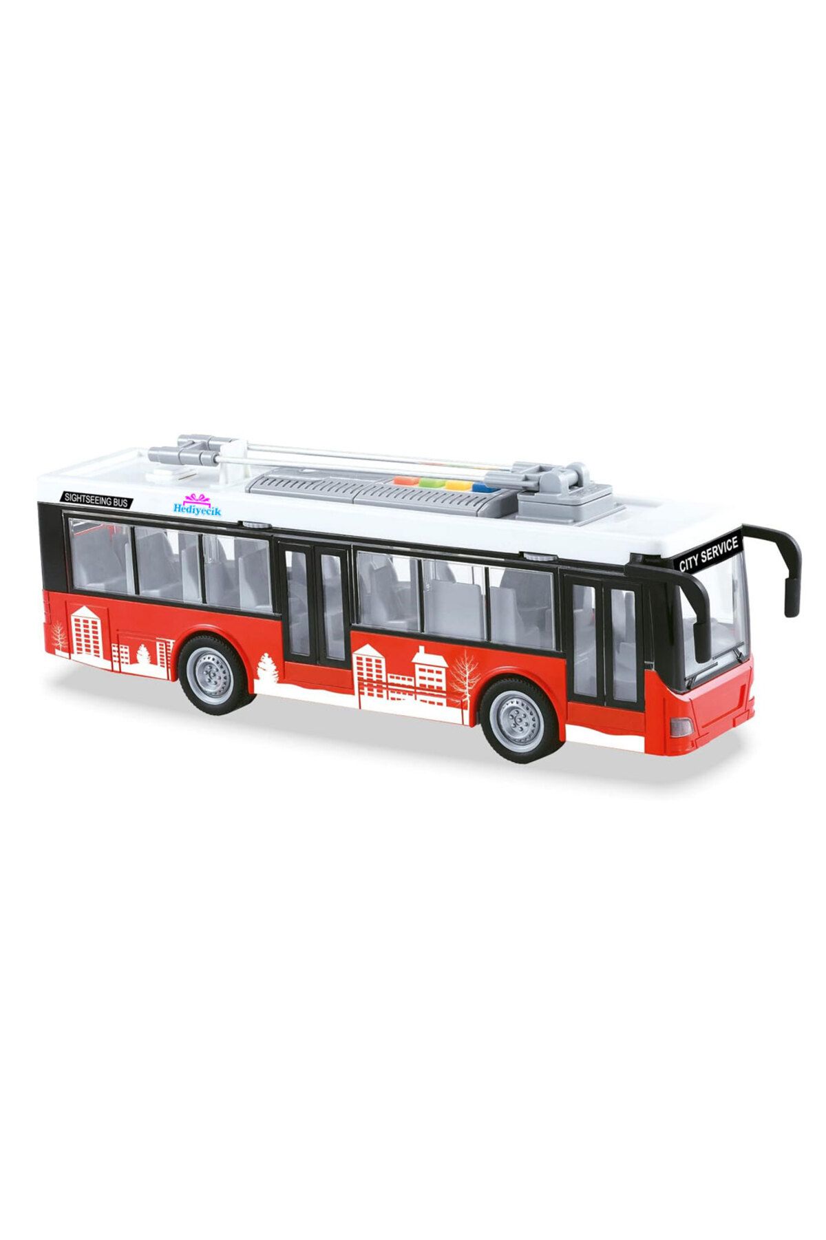 hediyecik-1:16 Toy Passenger Bus with Sound and Light Functions 3