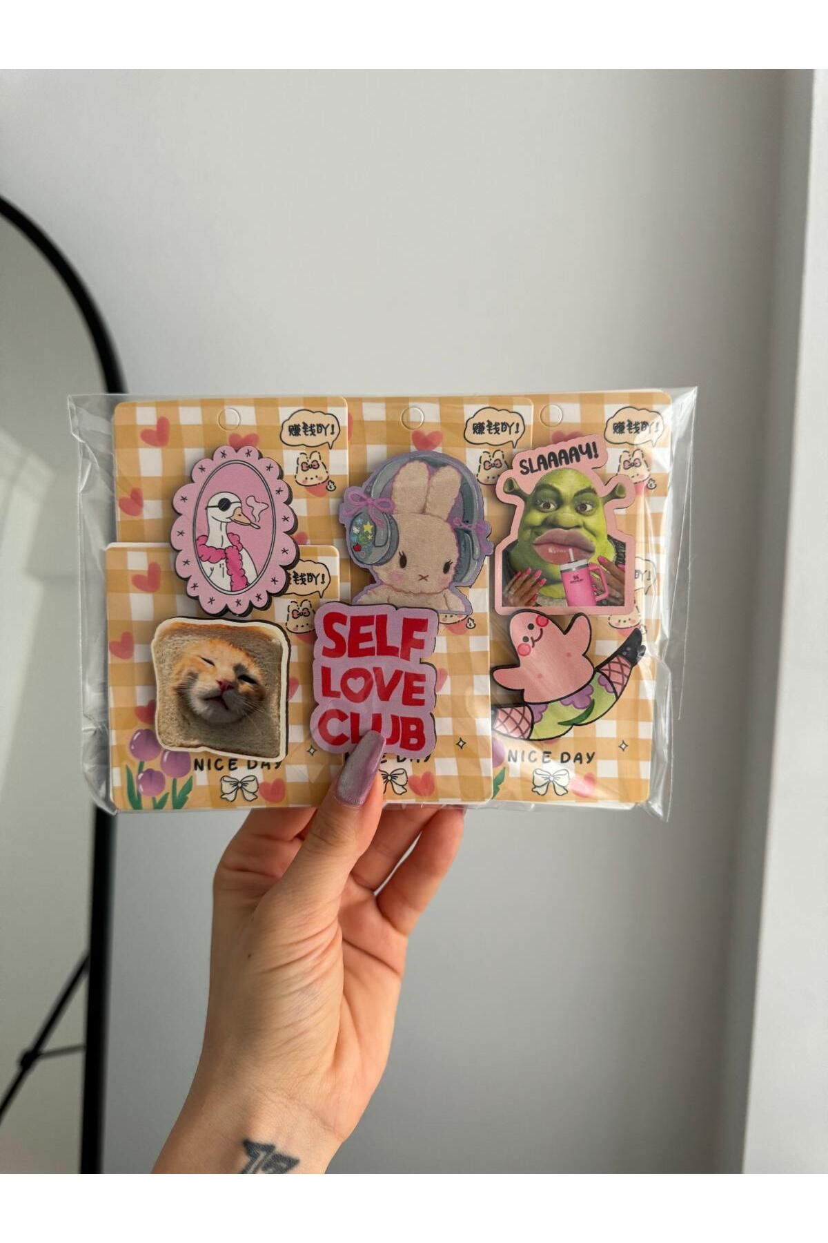Self Love Clup 6'lı Ahşap Rozet Seti - 2
