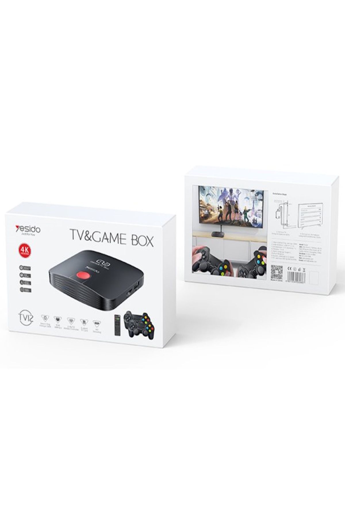 m.tk moveteck-Ultra Hd 4K Android Tv Box - Media Player and Tv Game Box, 2-Piece Gamepad Joystick Set + HDMI Wireless 1