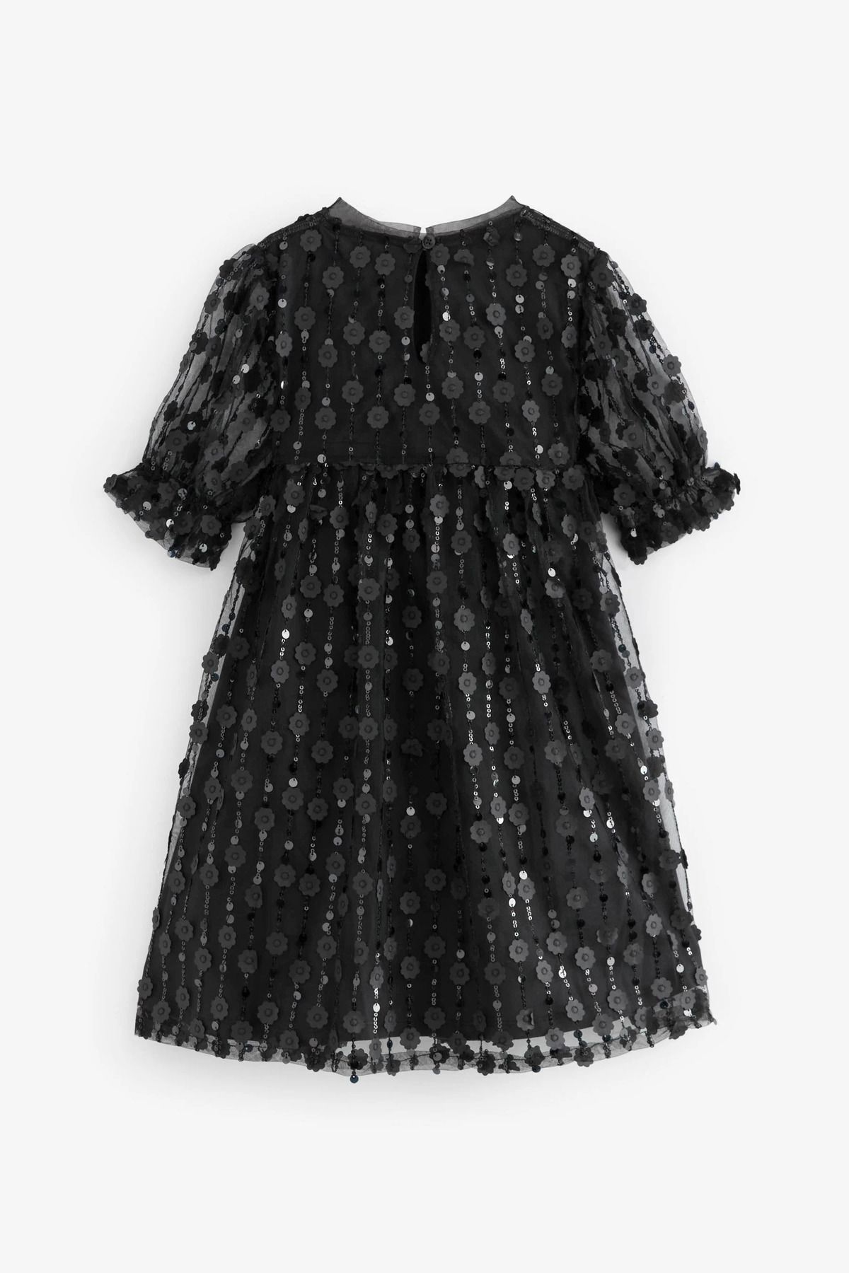 Next Baby-black girl's Sequined Sparkly Party and special occasion Dress 5