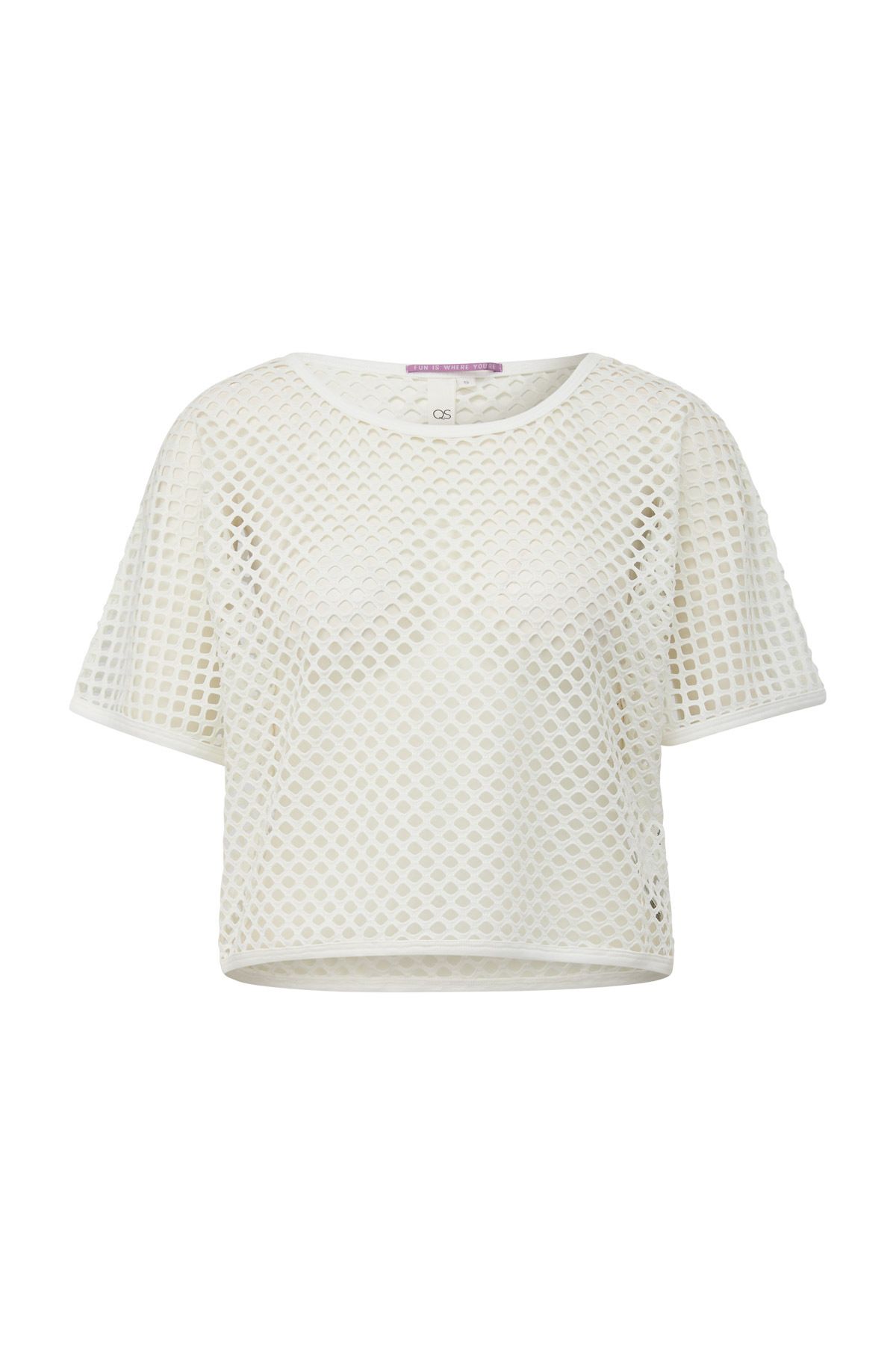 QS by s.Oliver-T-Shirt mit Lochmuster 1