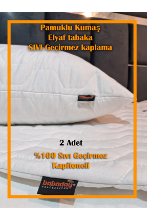 babadağ kolleksiyon %100 Geçirmez Yastık Alezi Kapitoneli Kabartılı 2 adet