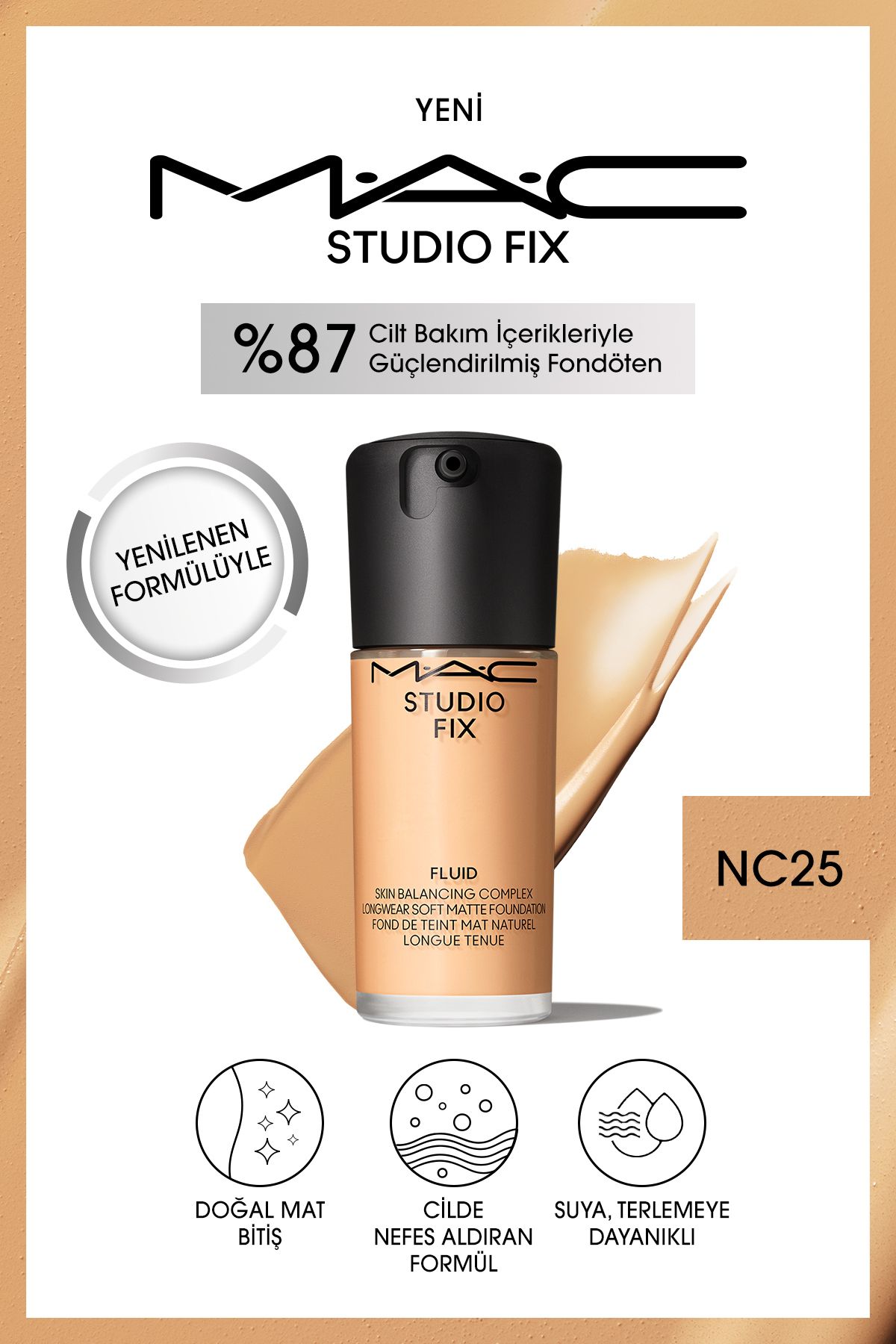 Mac STUDIO FIX FLUID SPF 15 MATTE FOUNDATION-NC25 30 мл 120613