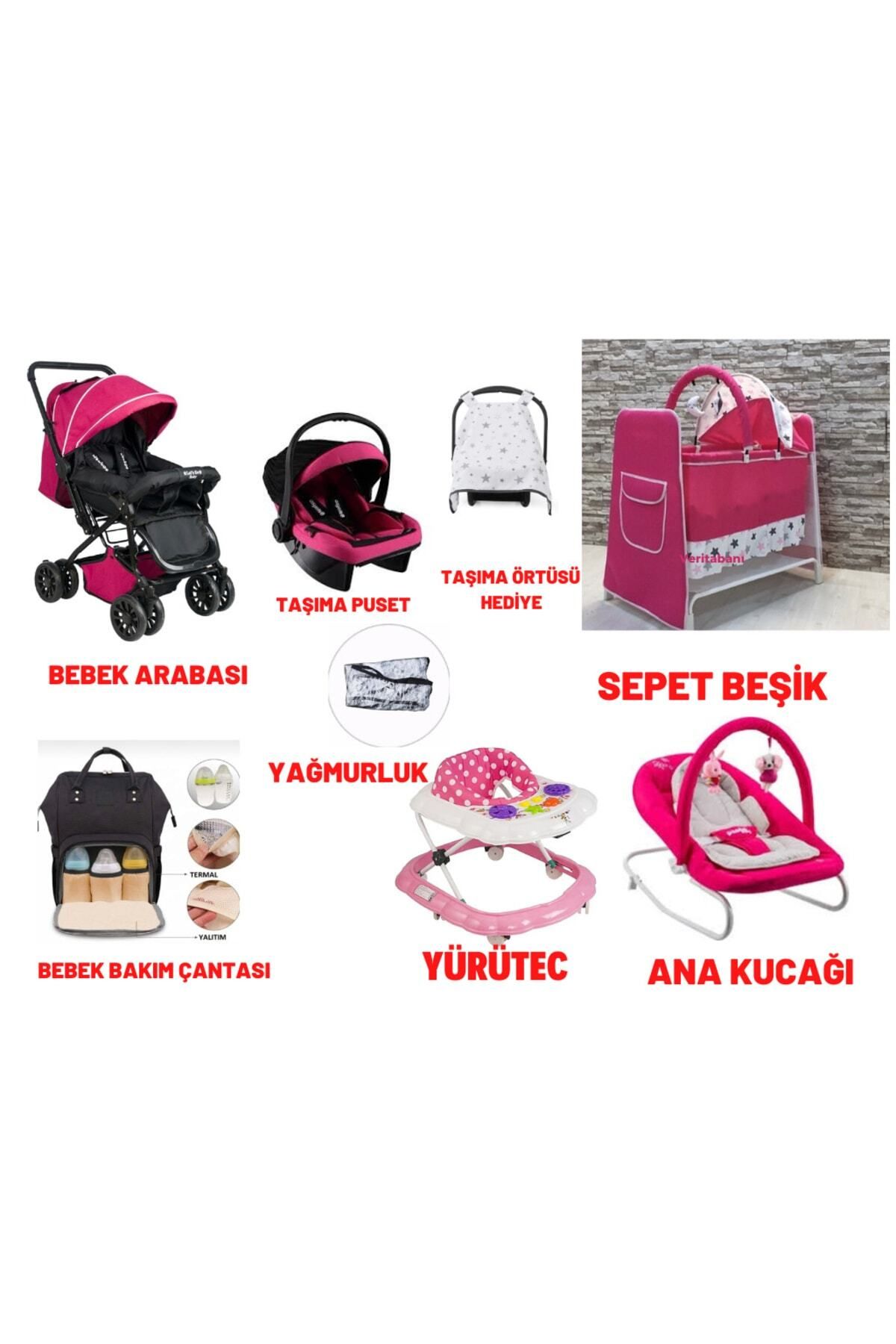 LETS GO BABY Ayazkids комплект из 8 предметов для детского приданого, сумка для ухода за детской коляской, ходунки, кроватка-качалка, коляска 739404