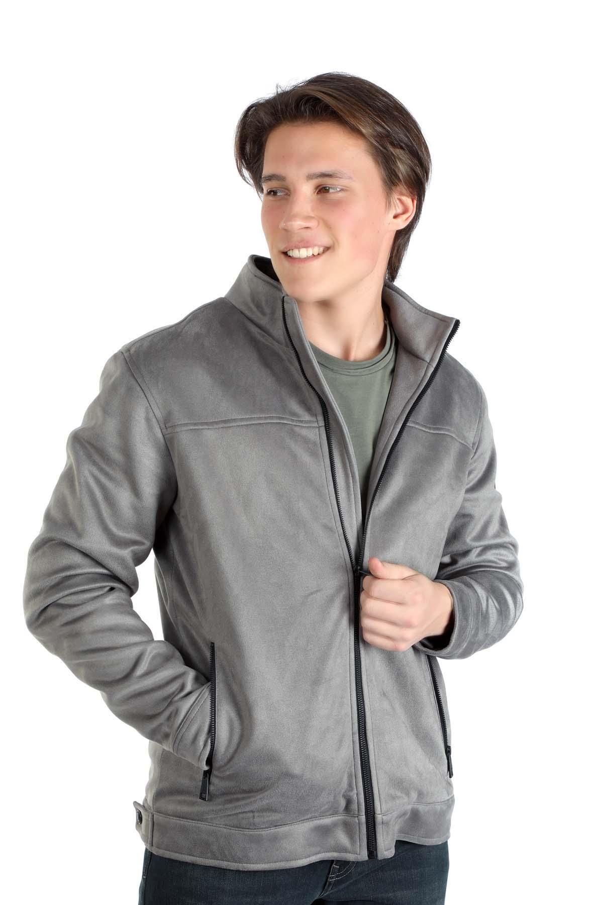 کاپشن خاکستری مردانه کت بافندگی اورجینال Lee Cooper