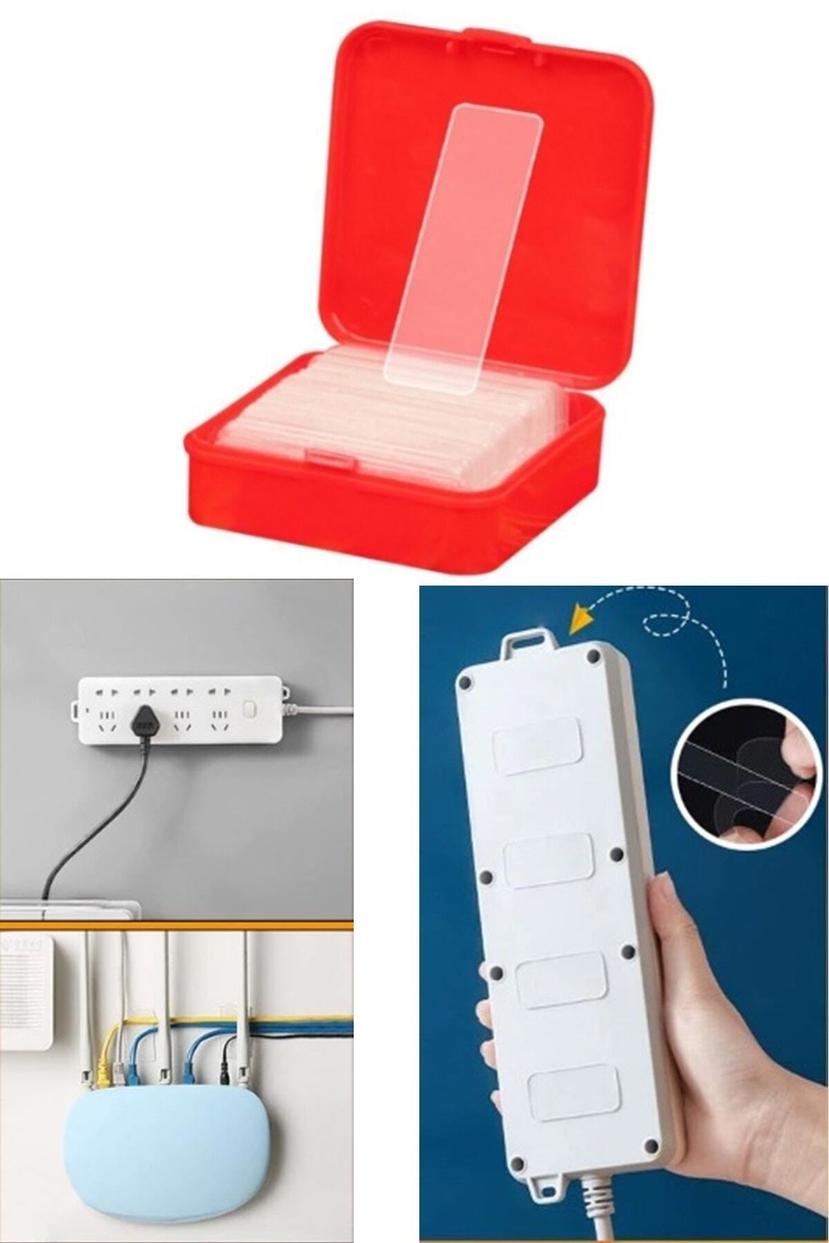 AYGÖREN HOME 60 Adet Çok Amaçlı Çift Taraflı Bant Eşya Sabitleme Bandı Kutulu Şeffaf Çift Taraflı Bant