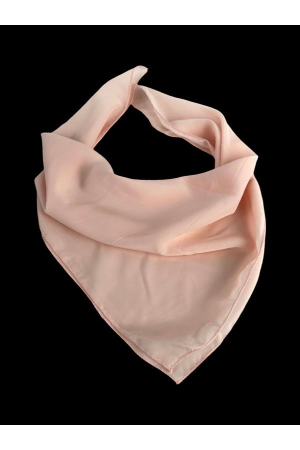 MAZEN-Dusty Pink Chiffon Scarf - Multi-Purpose Accessory, Plain Pattern, 45X45 2