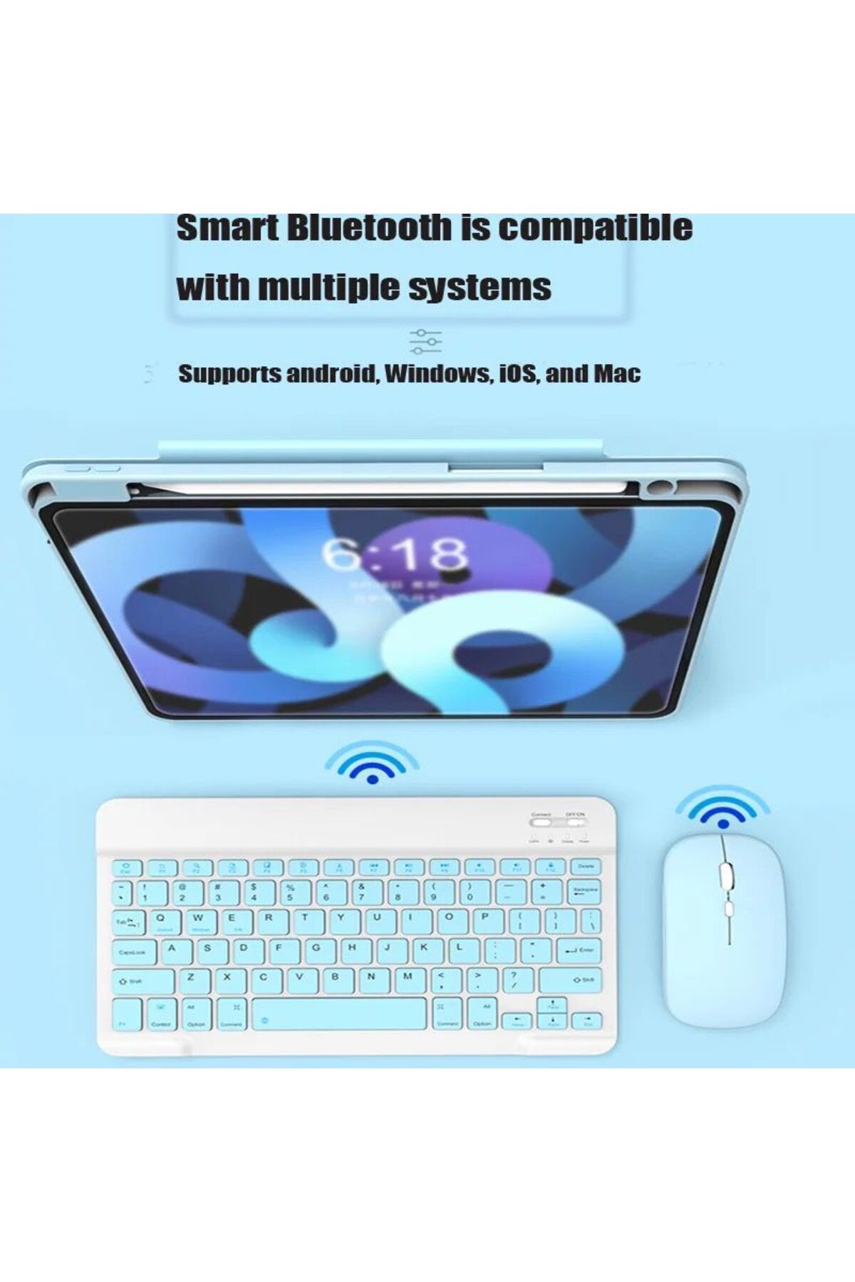 corcishop-Acer Iconia M10 10.1" - Case Compatible Wireless Bluetooth Keyboard and Mouse Set 3