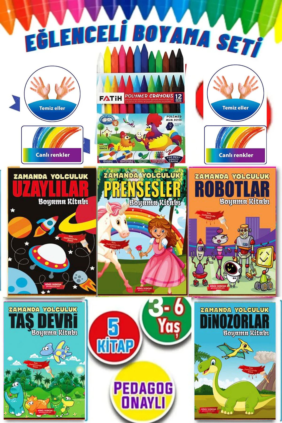 GÖNÜL YAYINCILIK Набор рисования для дошкольников (3–6 лет) BOYAMASET01-T