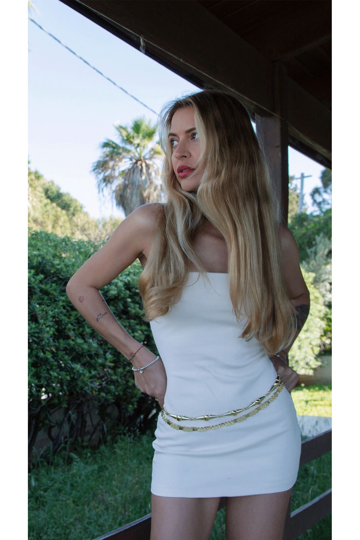 Sun Pieces-Gold Color Milli Chain Belt - Body Chain 4