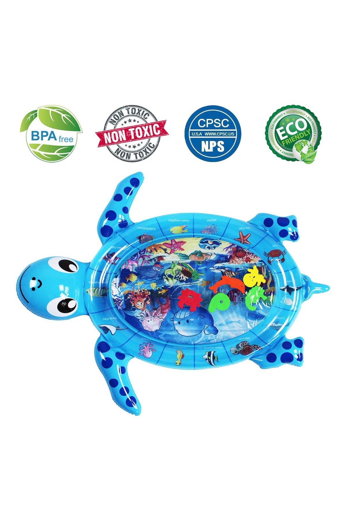 hitteknoloji Blue Turtle Jumbo Baby Water Play Mat Activity Mat TUMMY TIME Trendyol