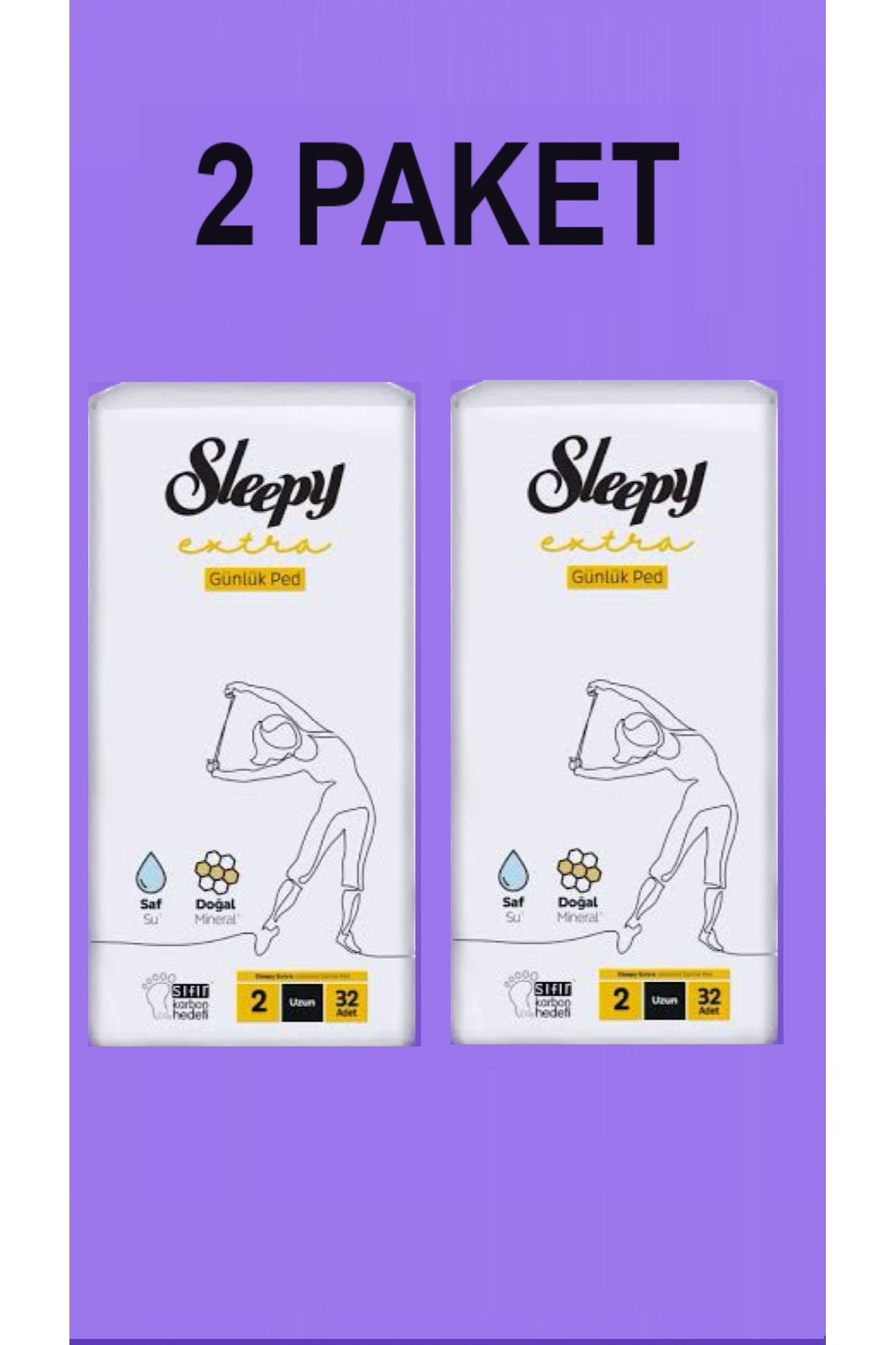 Sleepy Extra Günlük (Boy 2) Süper Normal Ped 32 li 2 Paket 64 ADET