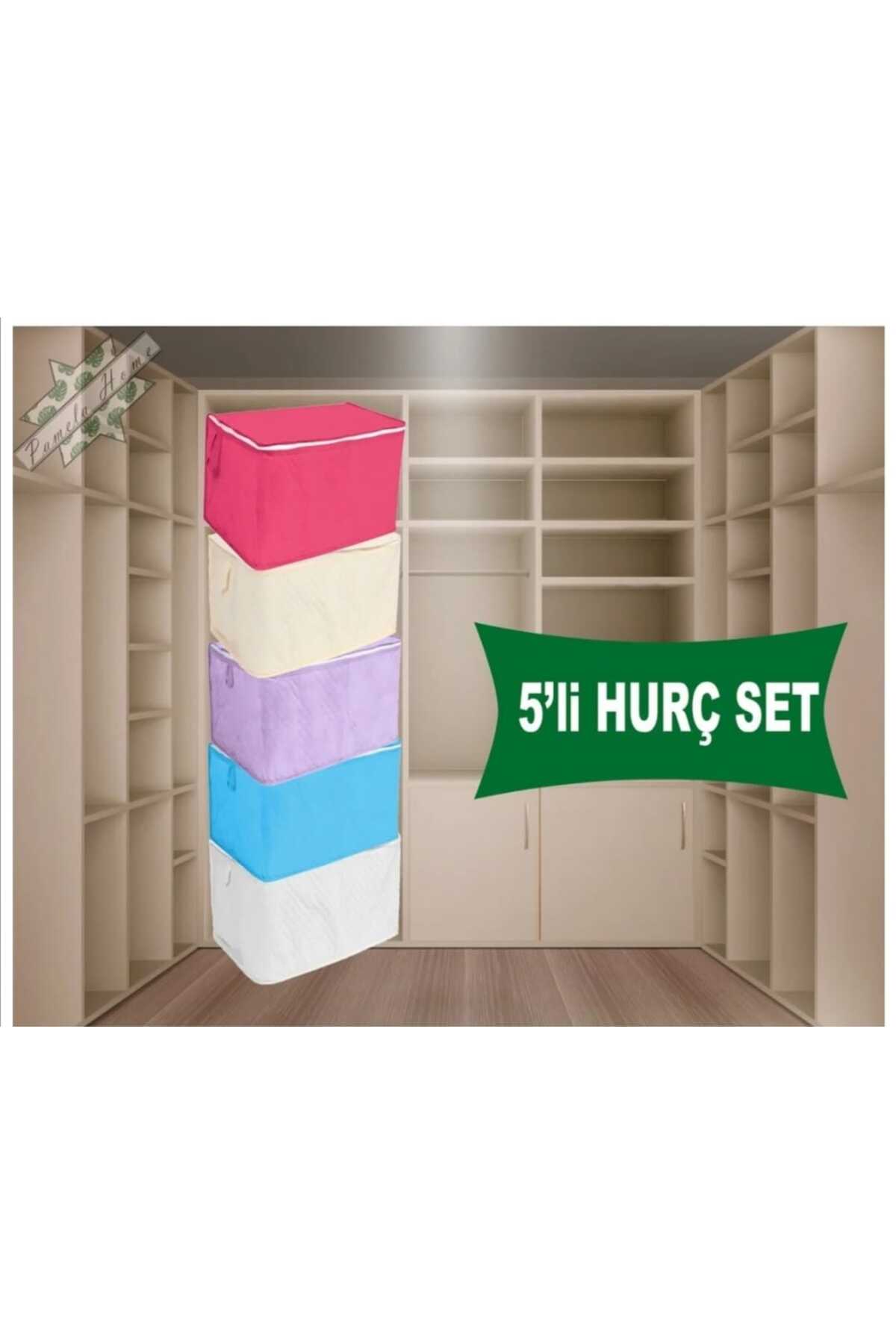4 Pieces Hurc Set Large Size Base Bottom and Sofa Bed Type Hurc 100 x 50 x 50 cm Storage Hurc