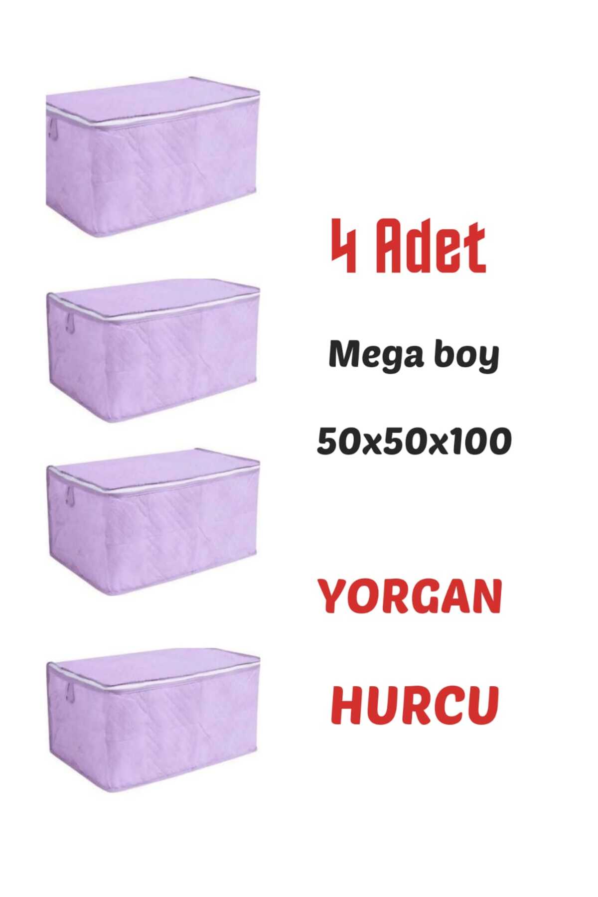 4 Pieces Hurc Set Large Size Base Bottom and Sofa Bed Type Hurc 100 x 50 x 50 cm Storage Hurc