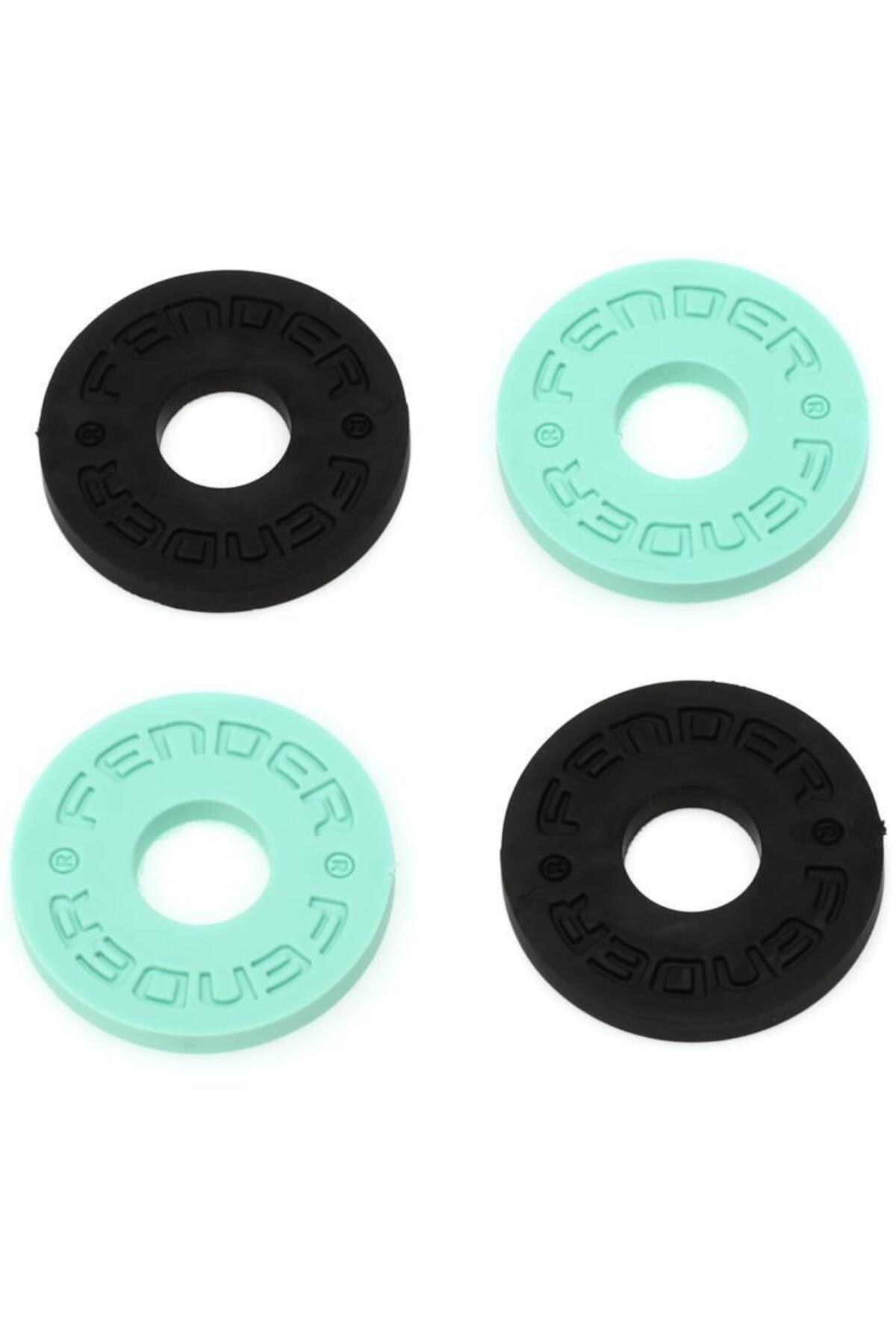 FENDER Strap Locks Guitar Strap Lock Black and Surf Green 4 Pieces