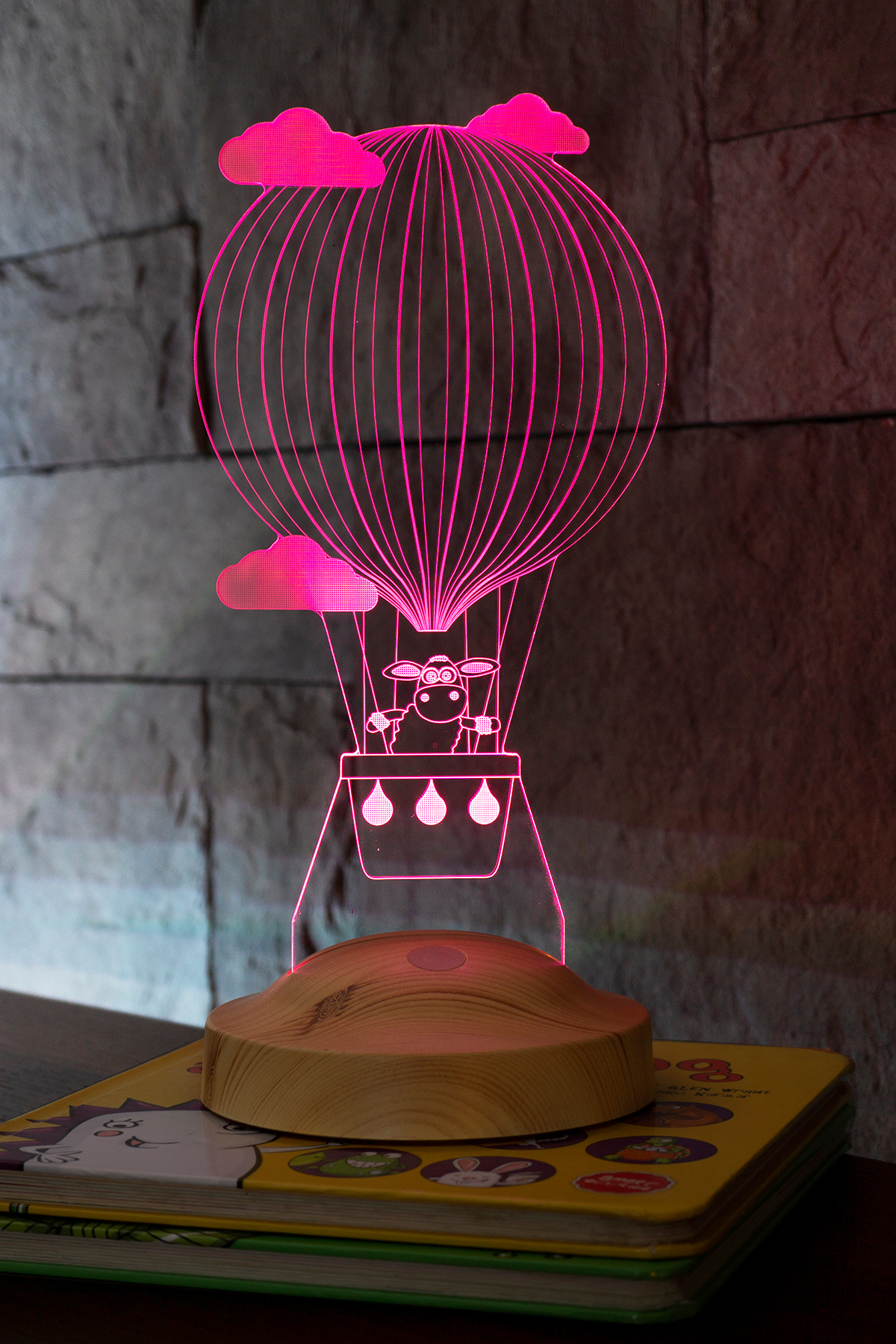 SEVGİLAMBASI Çocuk Bebek Hediyesi, Kuzulu Balon 3 Boyutlu Hediye Led Lamba fotoğrafı 6 (önizleme)