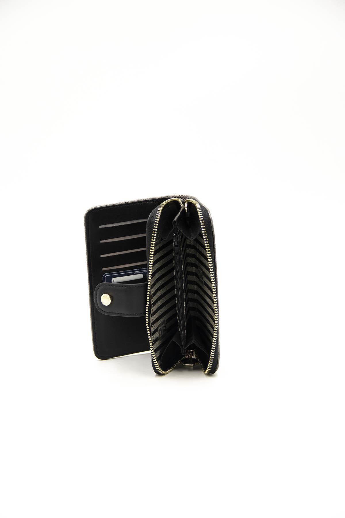 Silver Polo-Silver & Polo Black - Black Sp882 Portofel și suport pentru carduri pentru femei 4