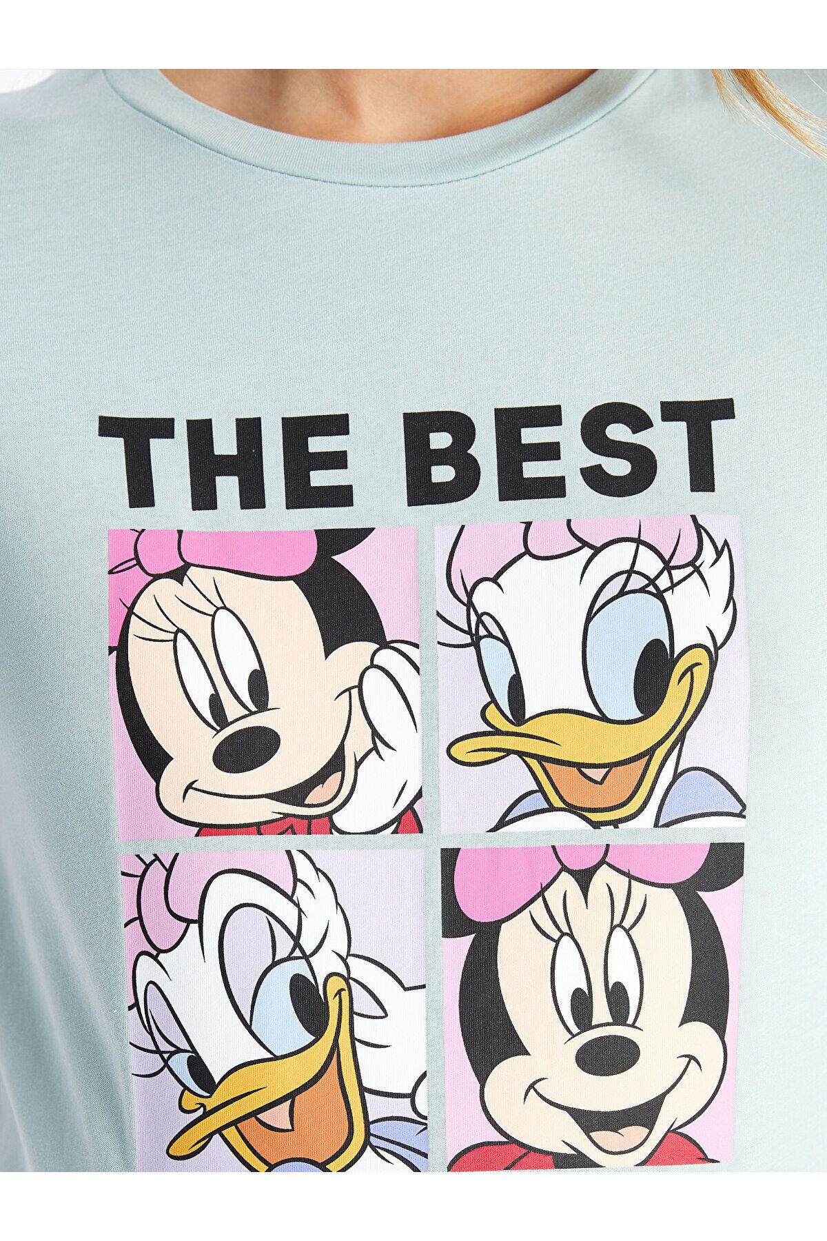 LC Waikiki-LCWAIKIKI Umstands-T-Shirt mit Rundhalsausschnitt und Minnie-Maus-Aufdruck, kurzärmlig 2