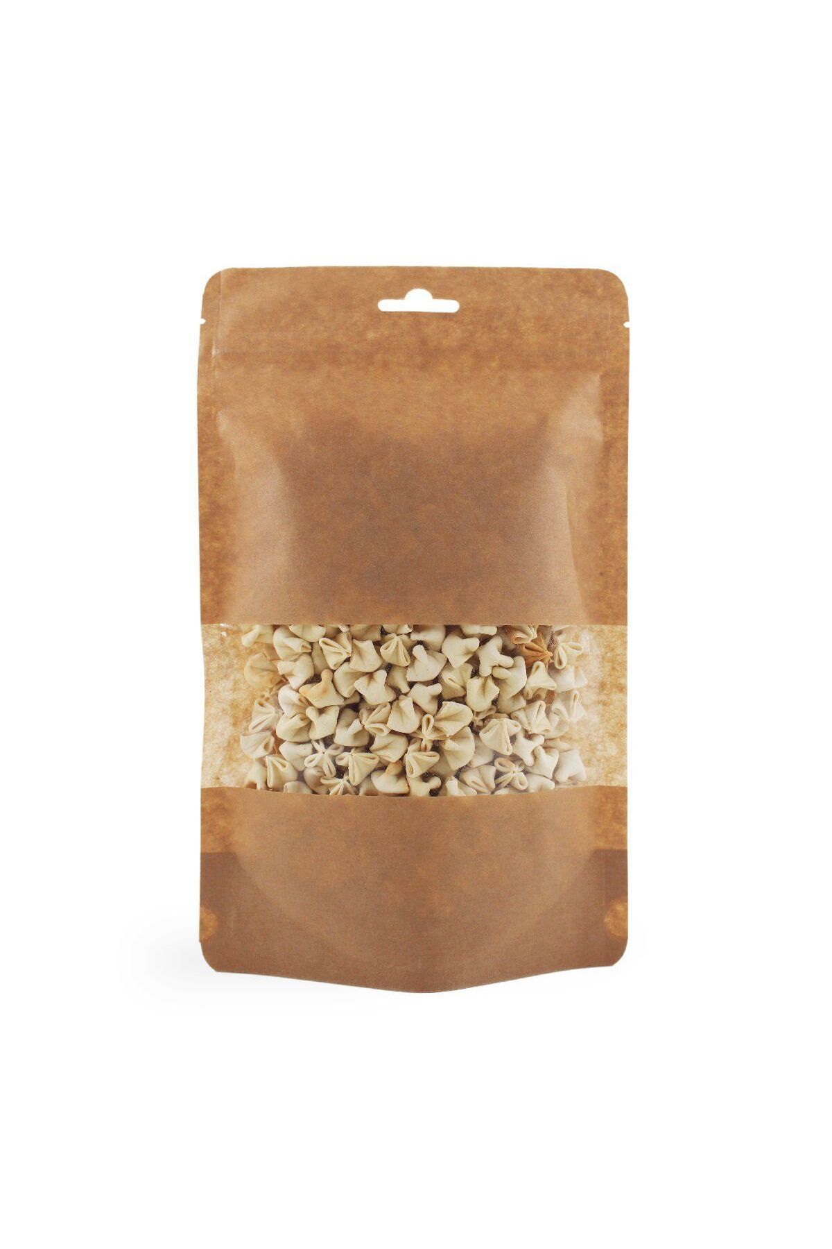 Kolay Ambalaj Kraft Orta Pencereli Kilitli Doypack 16x27 4,5 Cm 500 gr 100 Adet