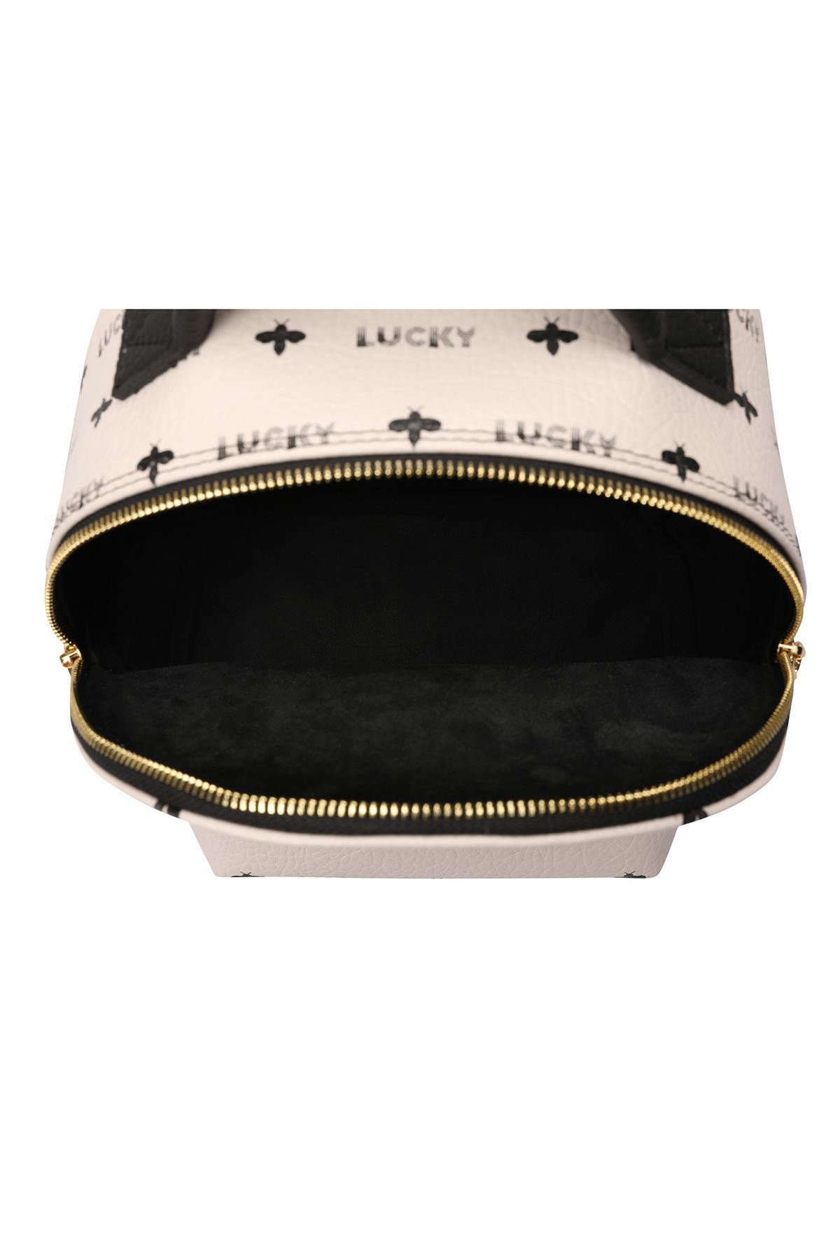 Lucky Bees-Gemusterter mittelgroßer Damenrucksack 6