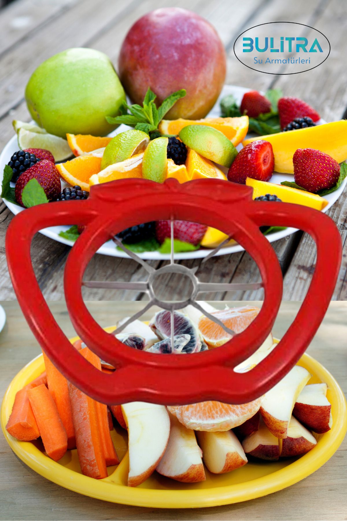 BULİTRA Su Armatürleri-8 Slice Apple Pear Lemon Orange Slicer Presentation Apparatus 6