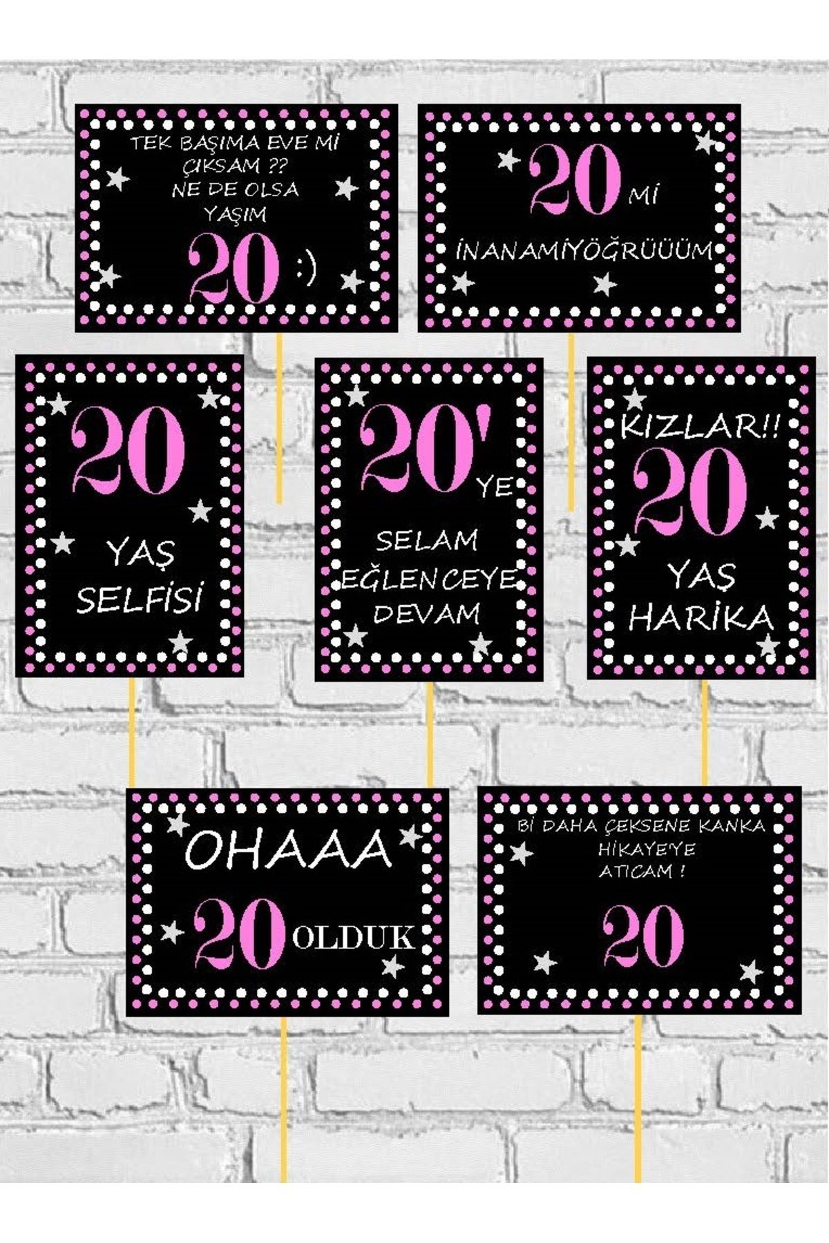 Lavinnia 20 Yaş Doğum Günü Konuşma Balonları2 - Magenta - 7 Adet