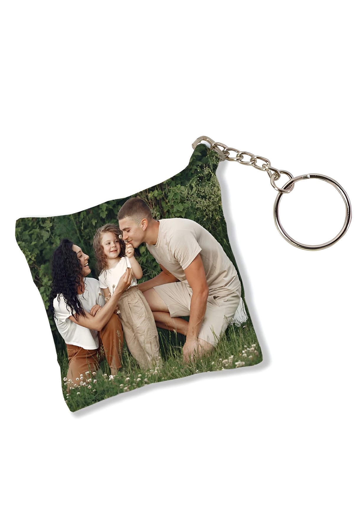 Gülefli Kızı Kişiye Özel Anahtarlık, Kendin Tasarla Anahtarlık, Mini Yastık Anahtarlık