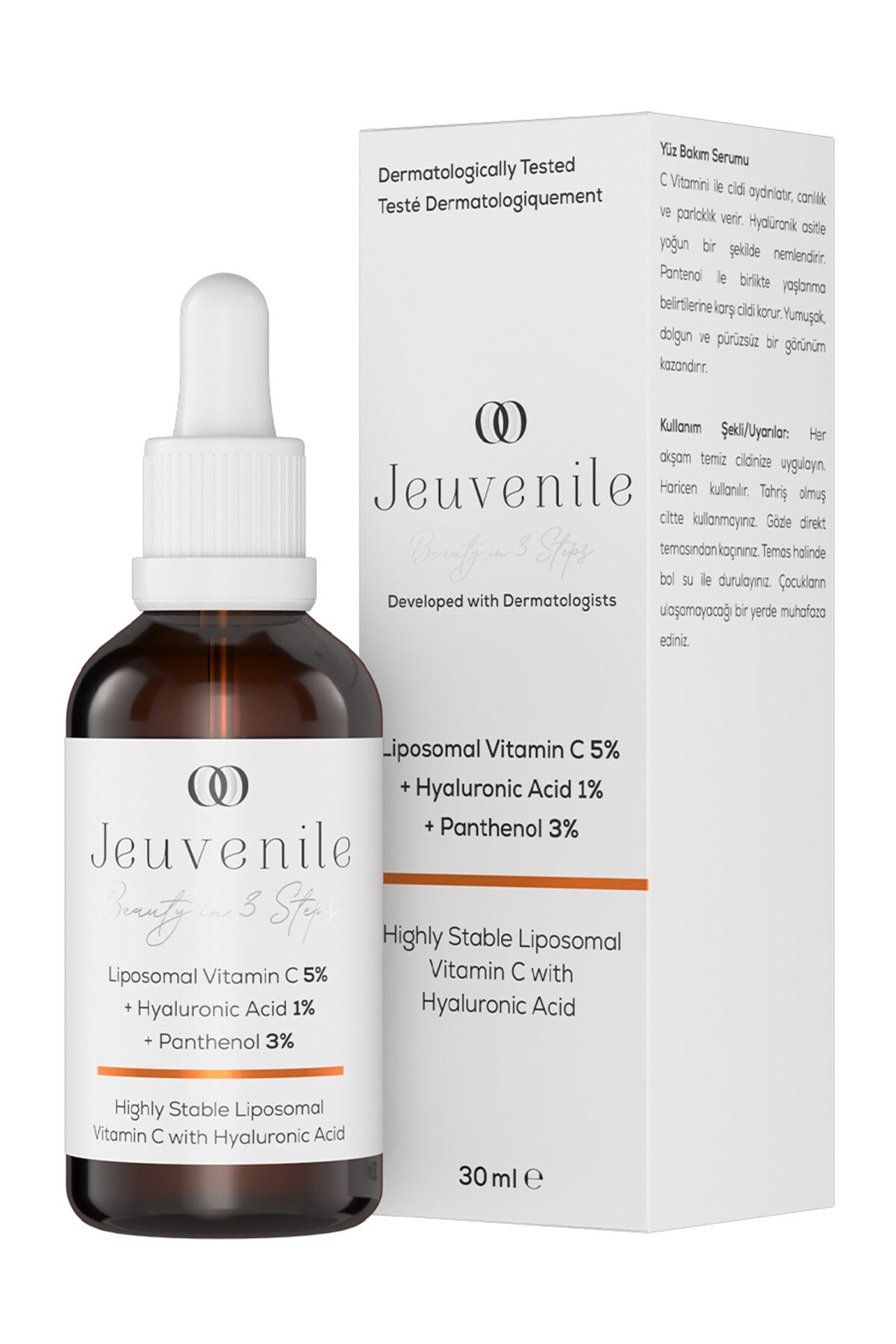 Jeuvenile Ser De Îngrijire A Feței Cu Vitamina C5 Juvenile, Luminează, Hidratează, Anti-îmbătrânire, Hialuron Care Stimulează Colagenul - Mărime unică