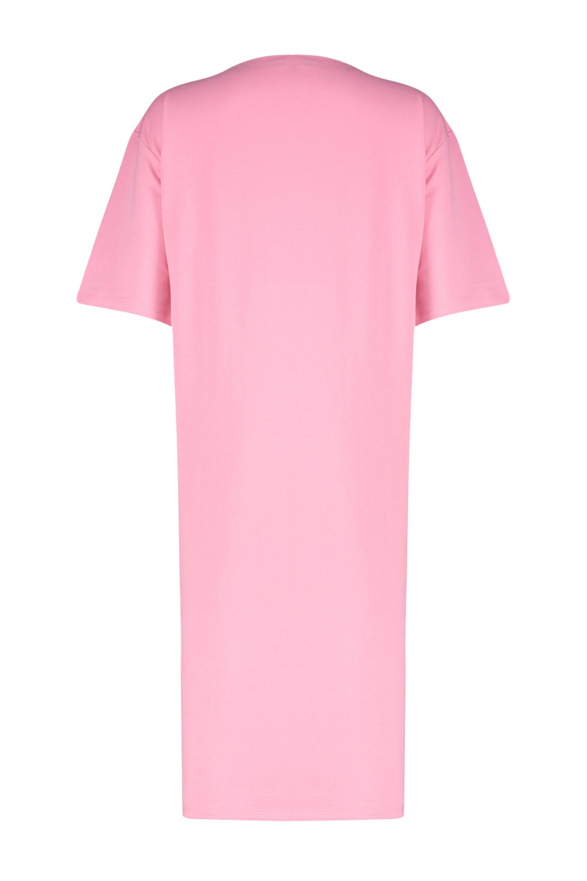 Trendyol Collection-Ροζ Κεντητό Χαλαρό/Άνετο Πλεκτό Φόρεμα με λαιμόκοψη Midi TWOSS21EL0175 8