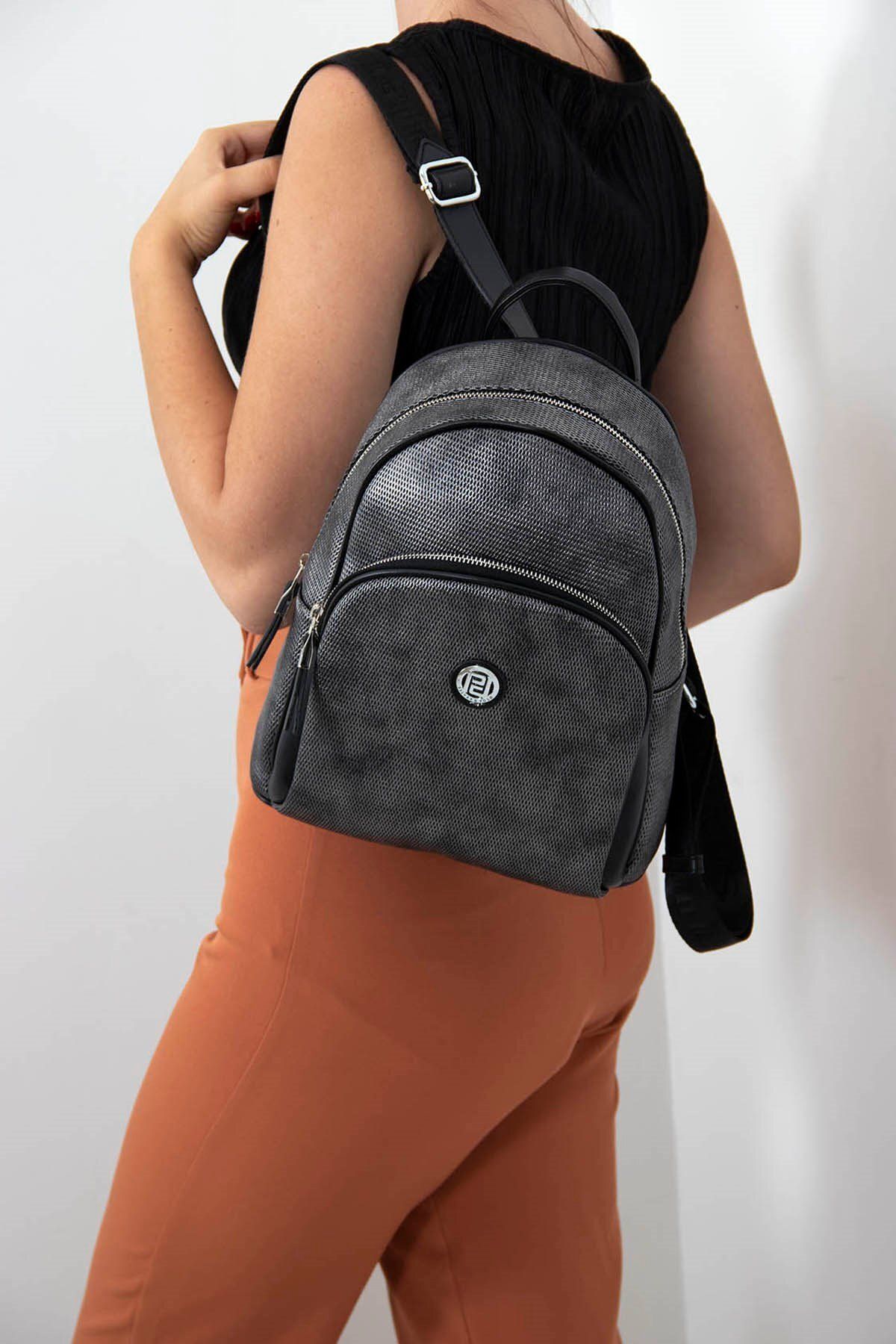 Silver Polo Rucsac De Damă Silver & Polo M.silver - Negru Sp1062 Femeie - One Size