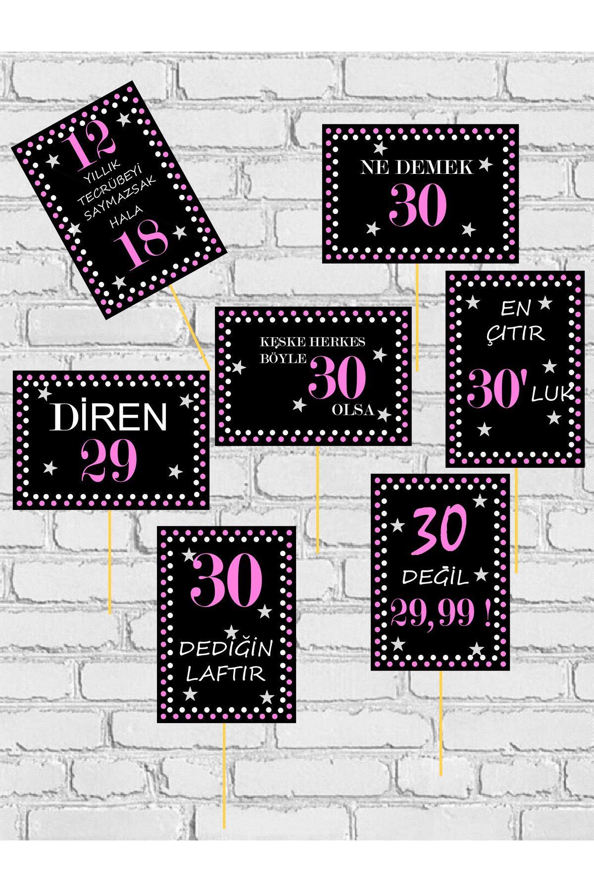 Lavinnia 30 Yaş Doğum Günü Konuşma Balonları1 - Magenta - 7 Adet