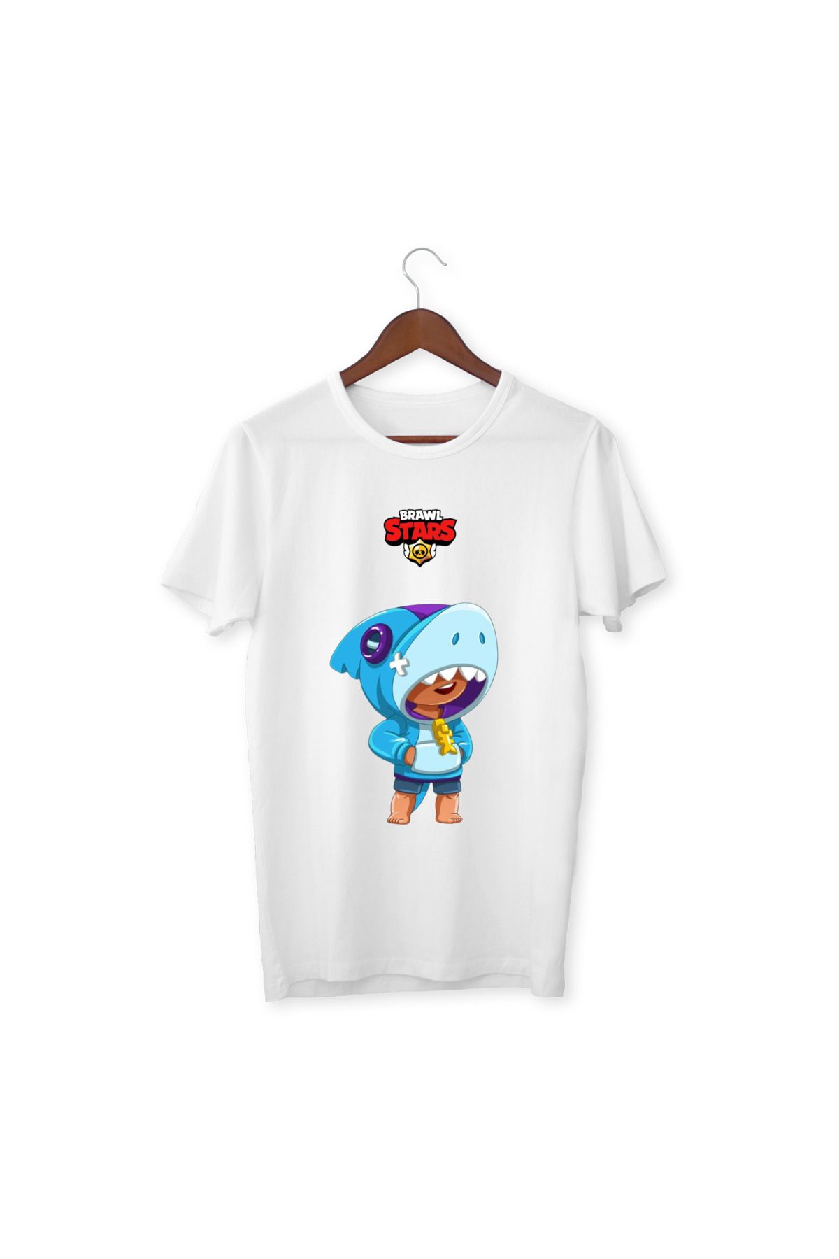 YAPO T CARET Brawl Stars Shark Leon Unisex Kids White T shirt Trendyol