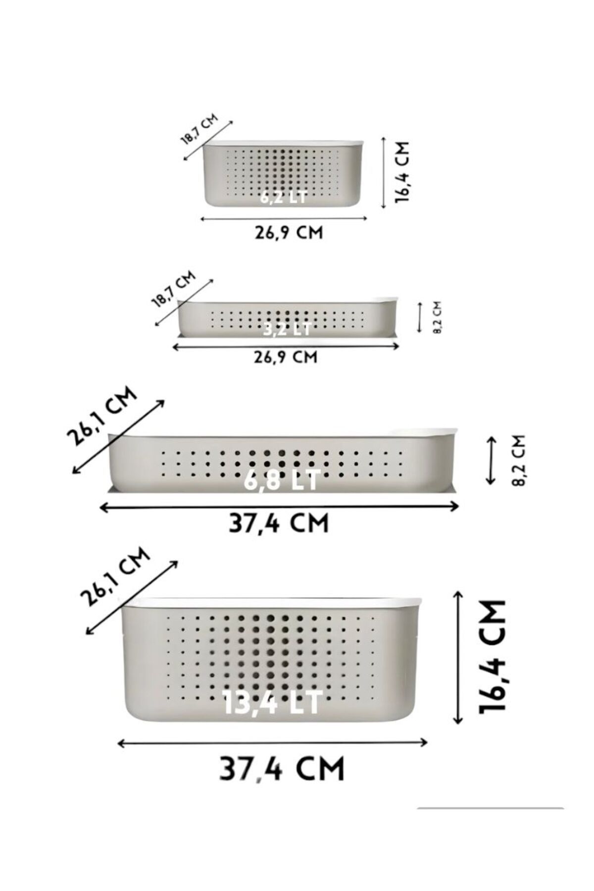 Bayev-Bubble Set of 5 Gray, with Lid, In-Cabinet Organizer Box, Storage Box 2