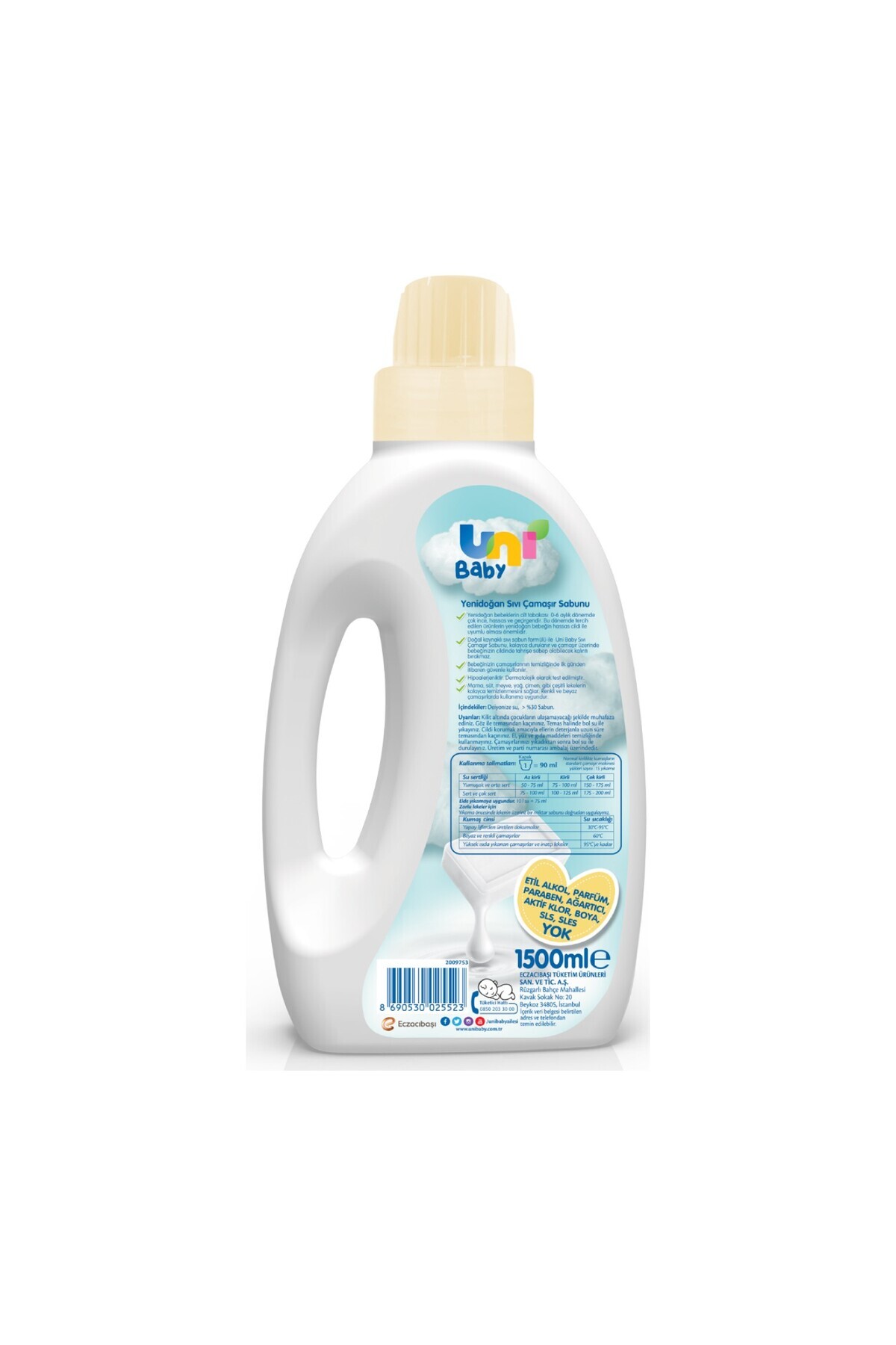 Uni Baby Çamaşır Sabunu Yenidoğan 1500 ml 5 Adet fotoğrafı 3 (önizleme)
