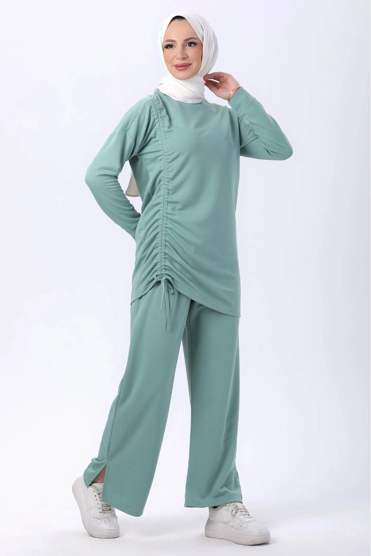DAS KLEID-MINT Side Drawstring Detailed Double Set 2