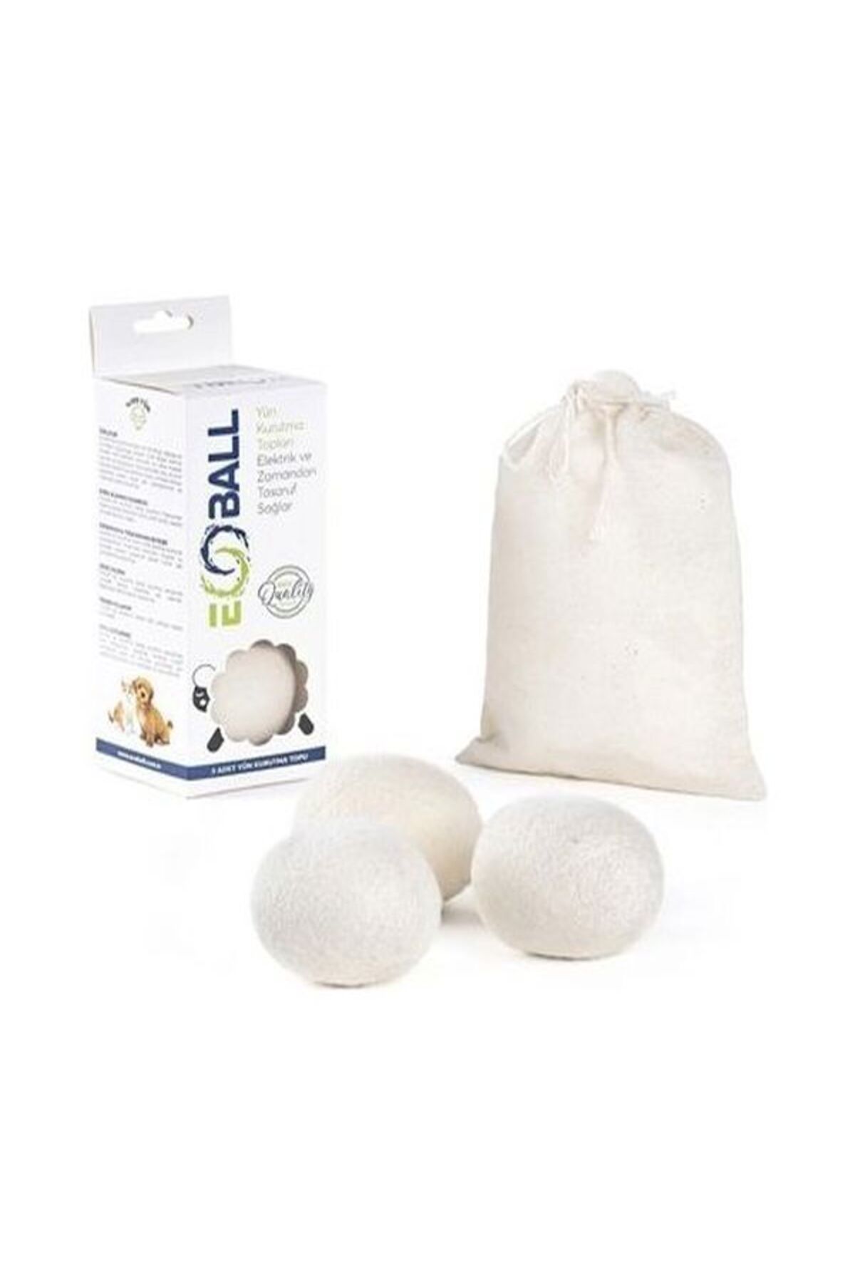 eco ball Bile Pentru Uscător De Lână Uscător De Rufe Bile Pentru Uscător Balsam Natural 3 Buc - One Size