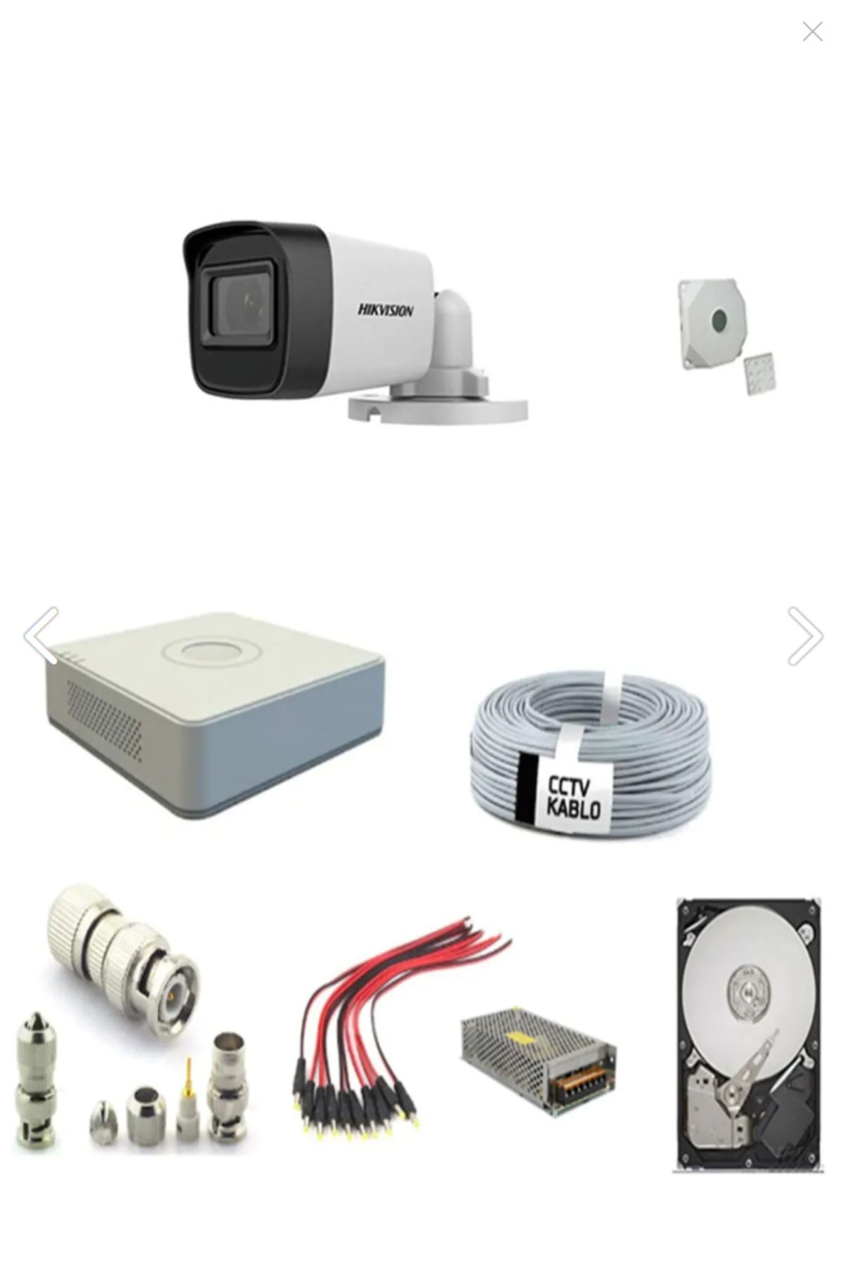 HİKVİSİON 1 KAMERALI FULL SET 500GB