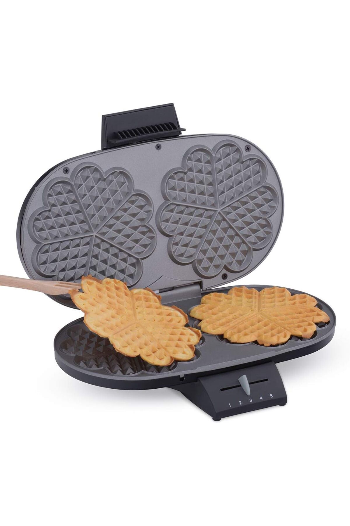 Cloer Çift Waffle Makinesi - 2  Kapasiteli , 1200 W, Yapışmaz Kaplama, Paslanmaz Çelik