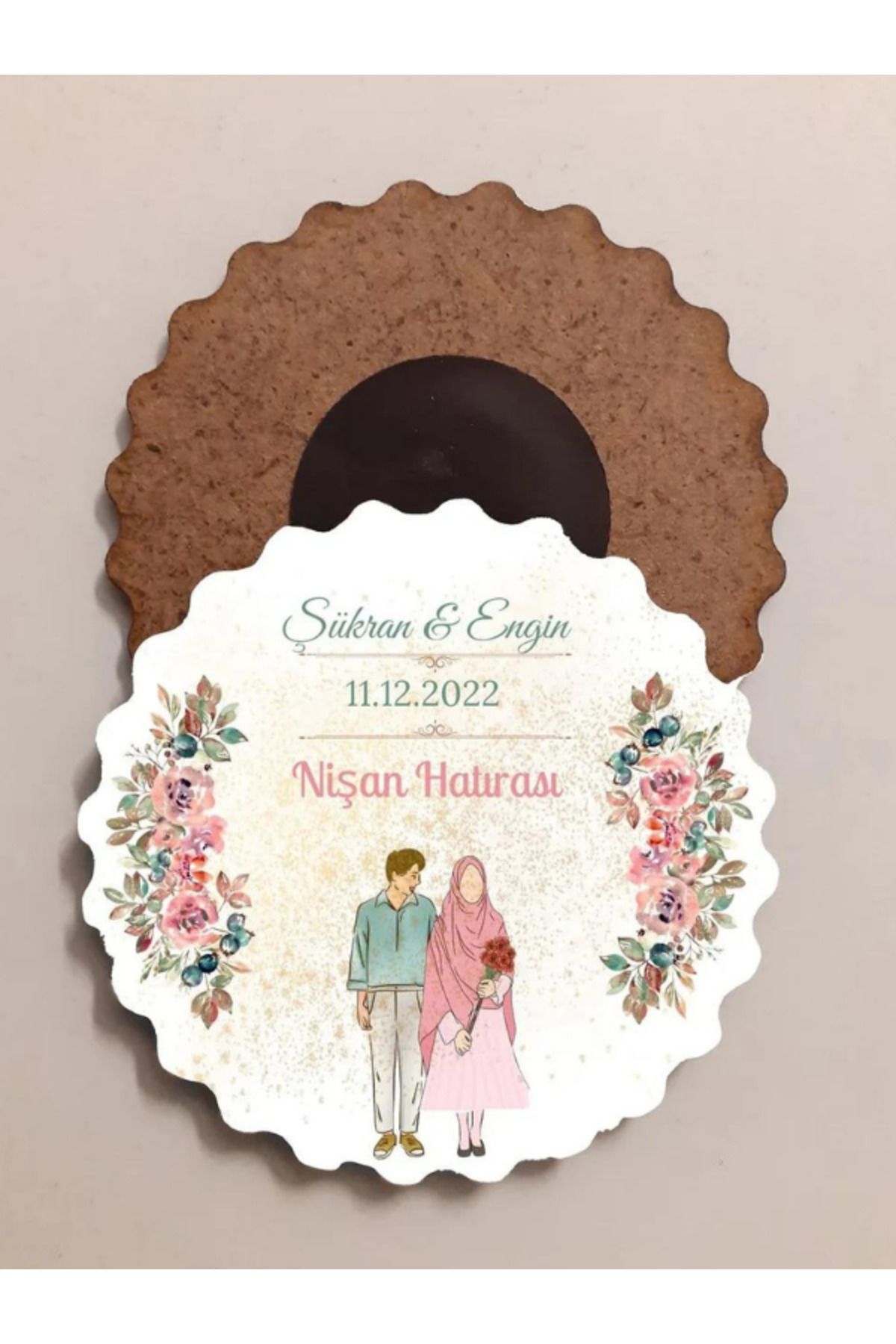 Düğün, Nişan, Nikah Hatıra Magnet Söz Hediyelik Ahşap 50 Adet