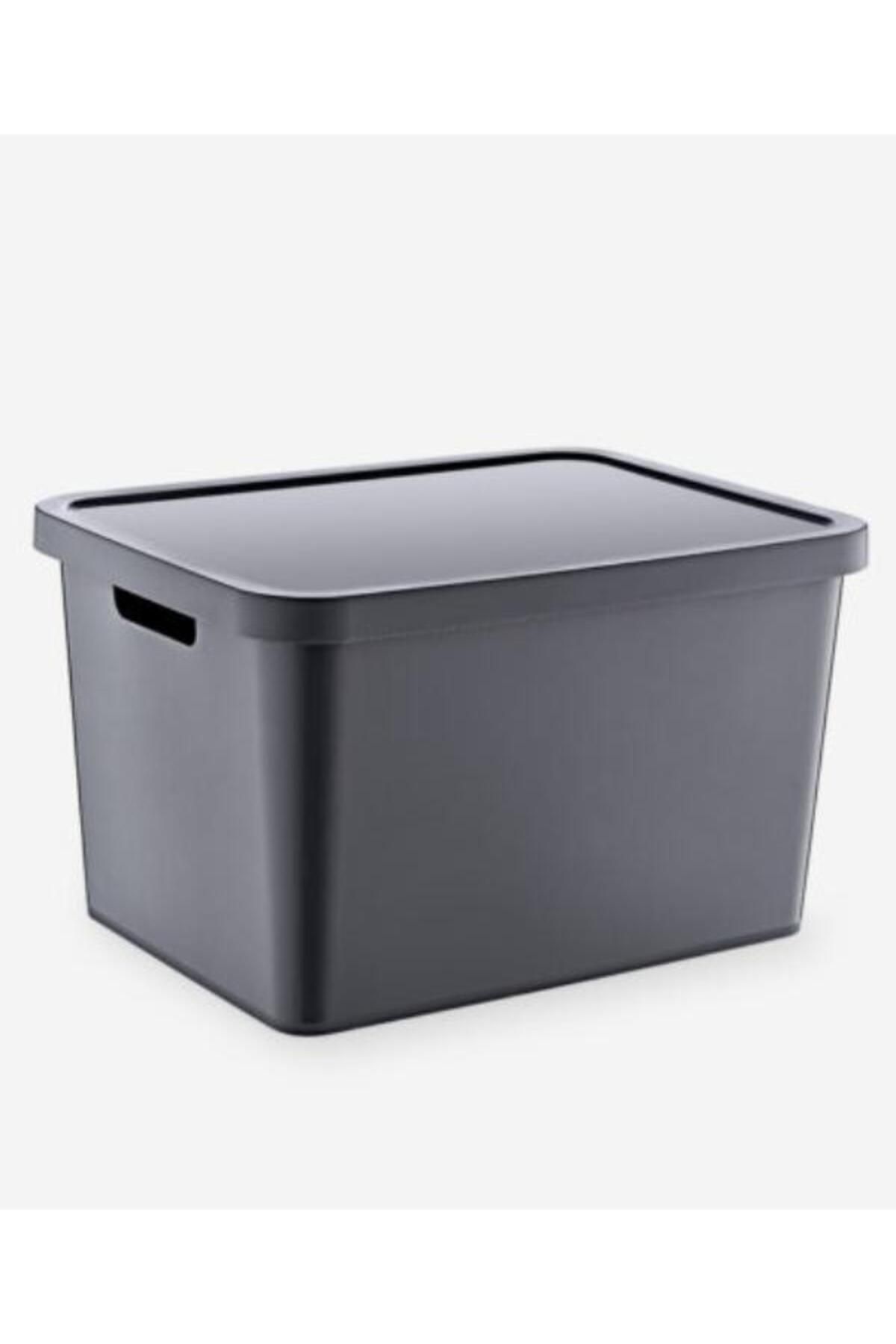 PANJI-Stafi 18 Lt Set of 4 - Anthracite Box with Lid, Multi-Purpose 1